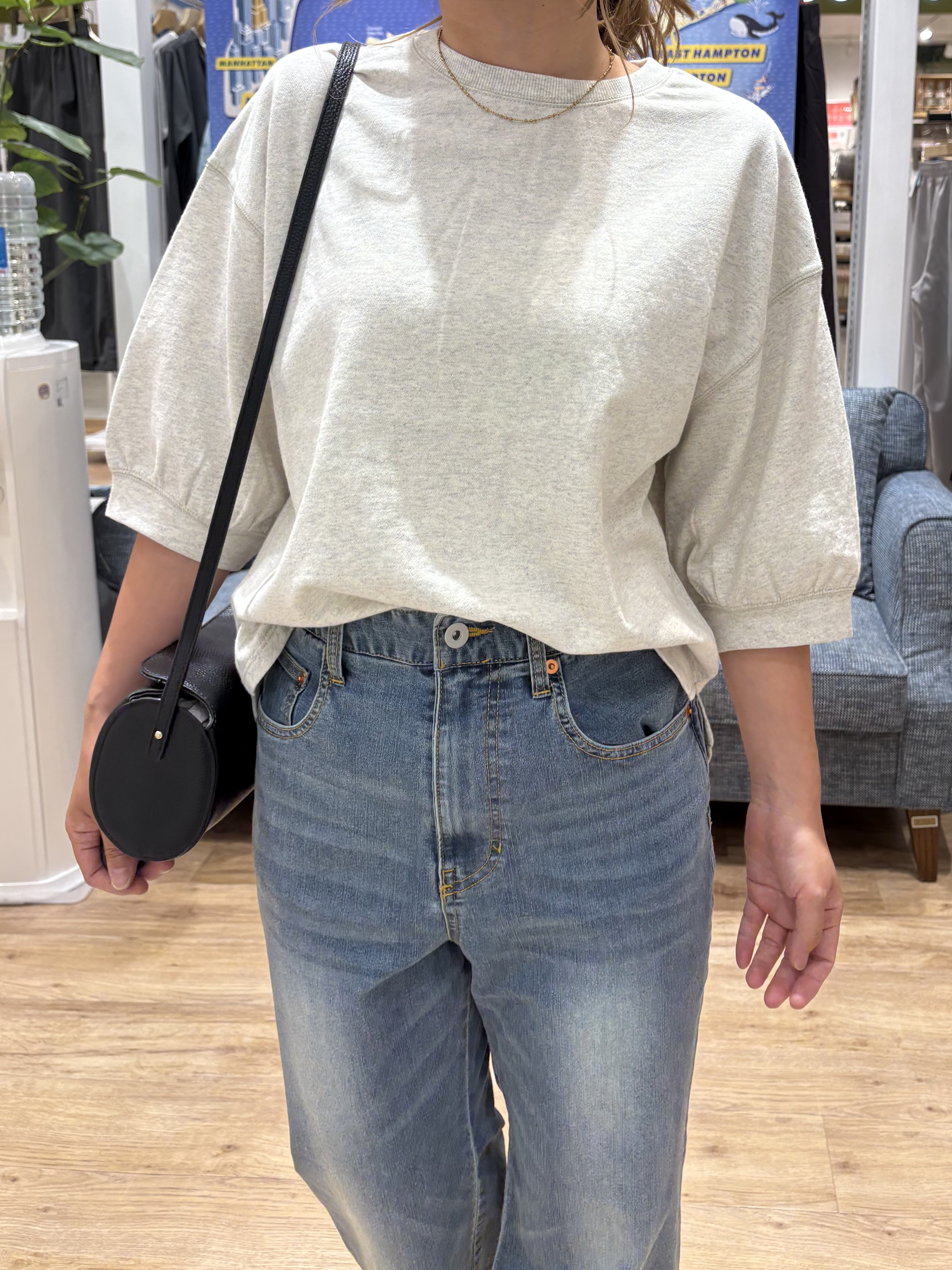 yuinaさんの「Dessin｜【高レビュー/洗える/XS-L】バックヘンリーミニ裏毛 5分袖」を使ったコーディネート