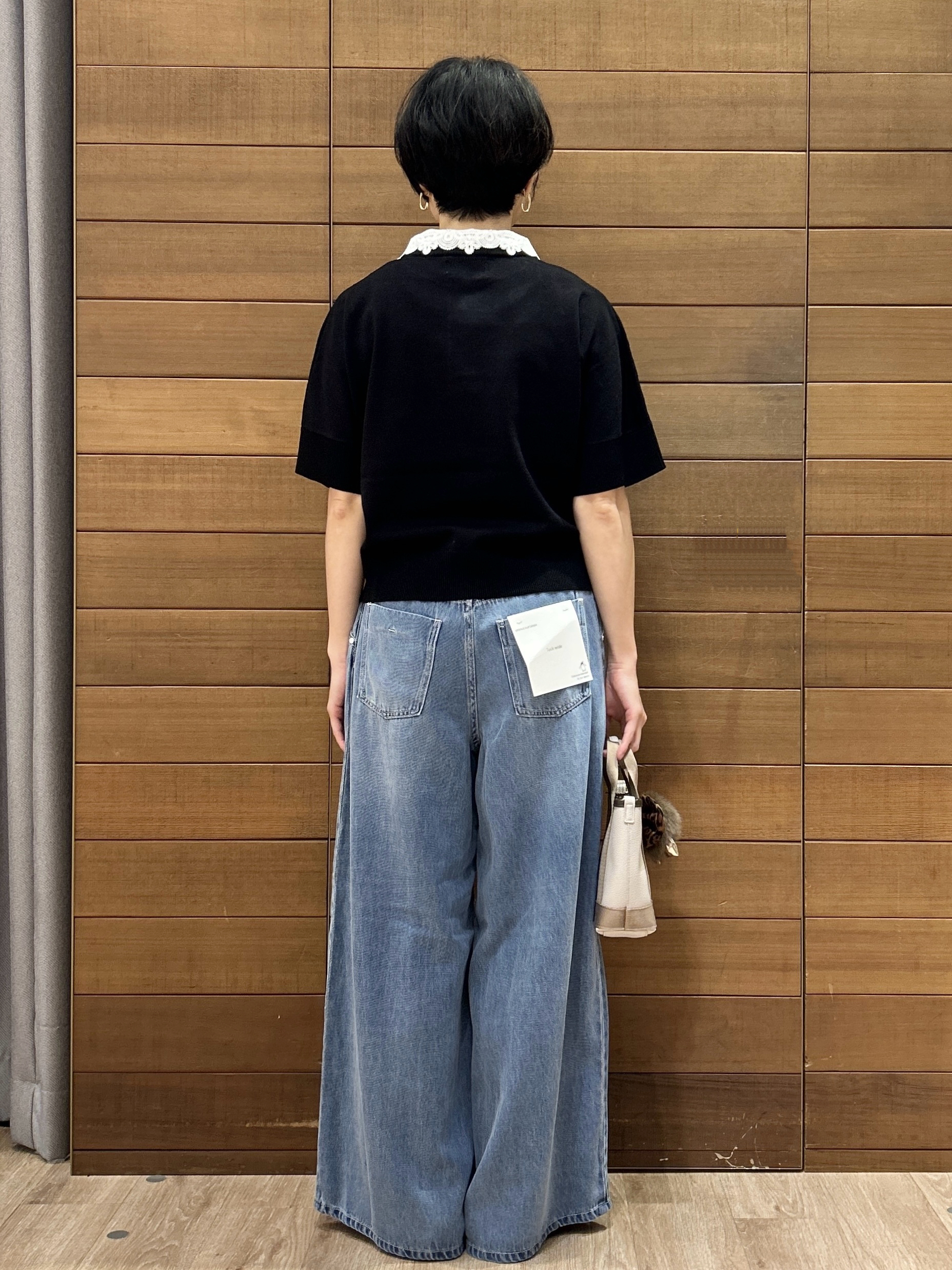 ゆうあさんの「OPAQUE.CLIP｜【森絵梨佳さん着用】2WAY衿ドッキングニット《洗濯機OK》」を使ったコーディネート