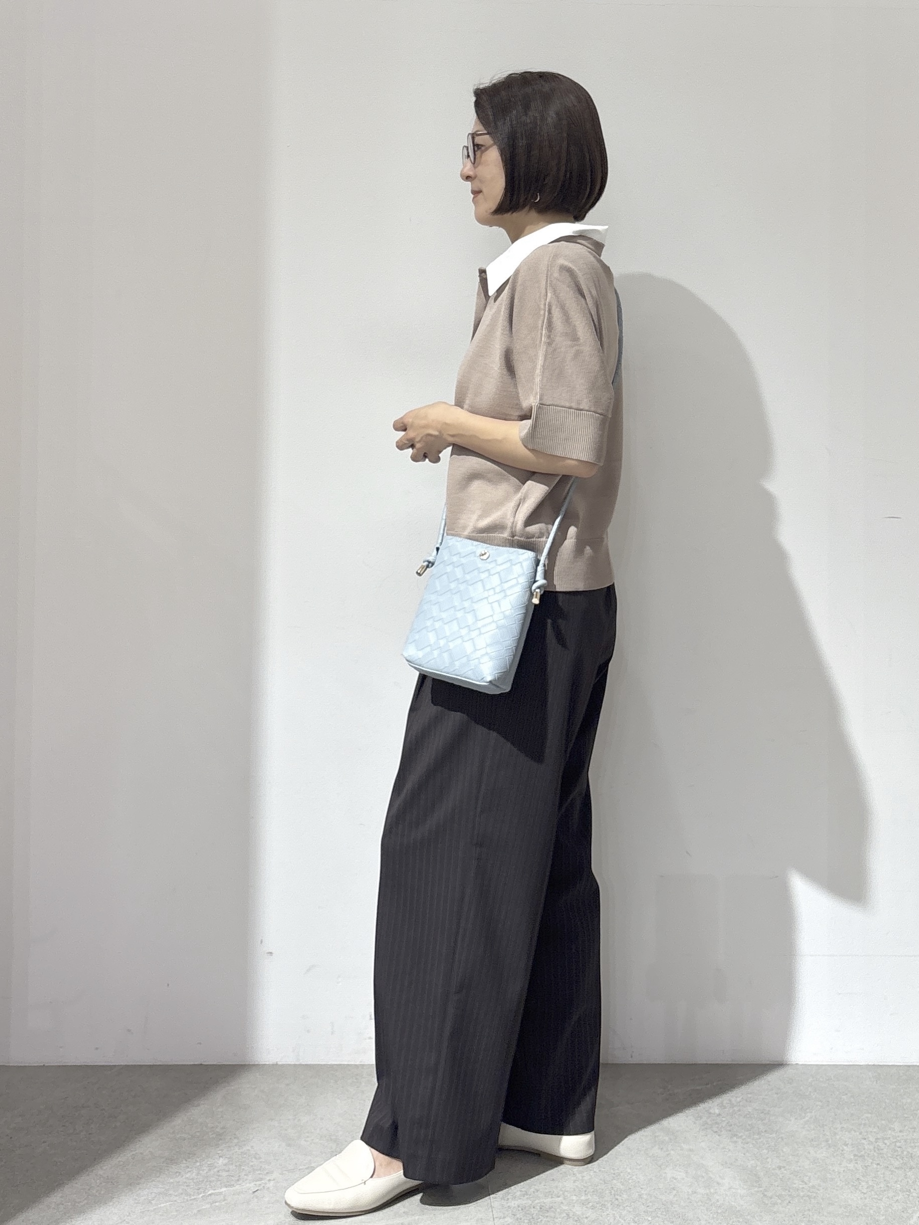NAKAさんの「OPAQUE.CLIP｜【森絵梨佳さん着用】2WAY衿ドッキングニット《洗濯機OK》」を使ったコーディネート