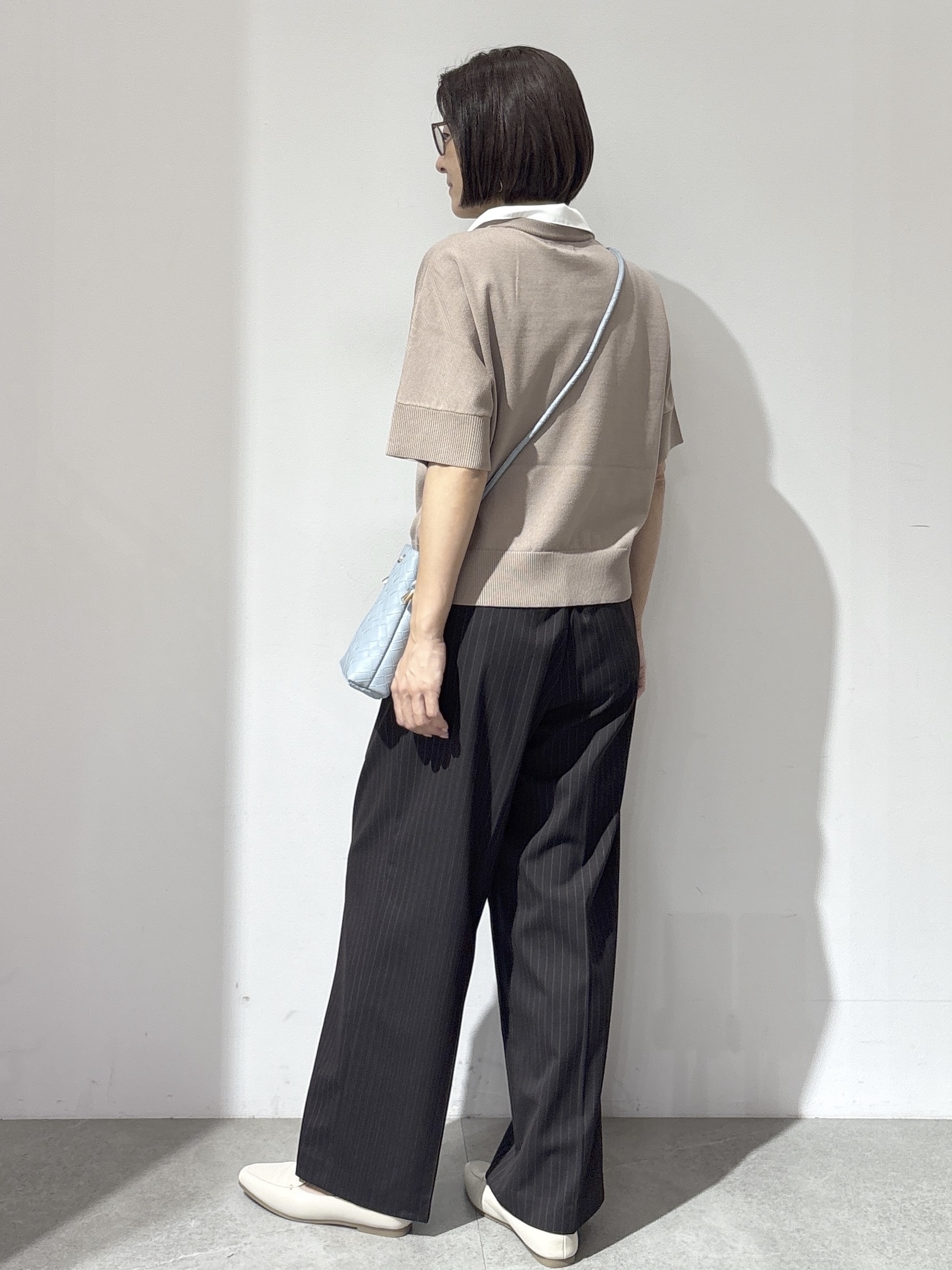NAKAさんの「OPAQUE.CLIP｜【森絵梨佳さん着用】2WAY衿ドッキングニット《洗濯機OK》」を使ったコーディネート