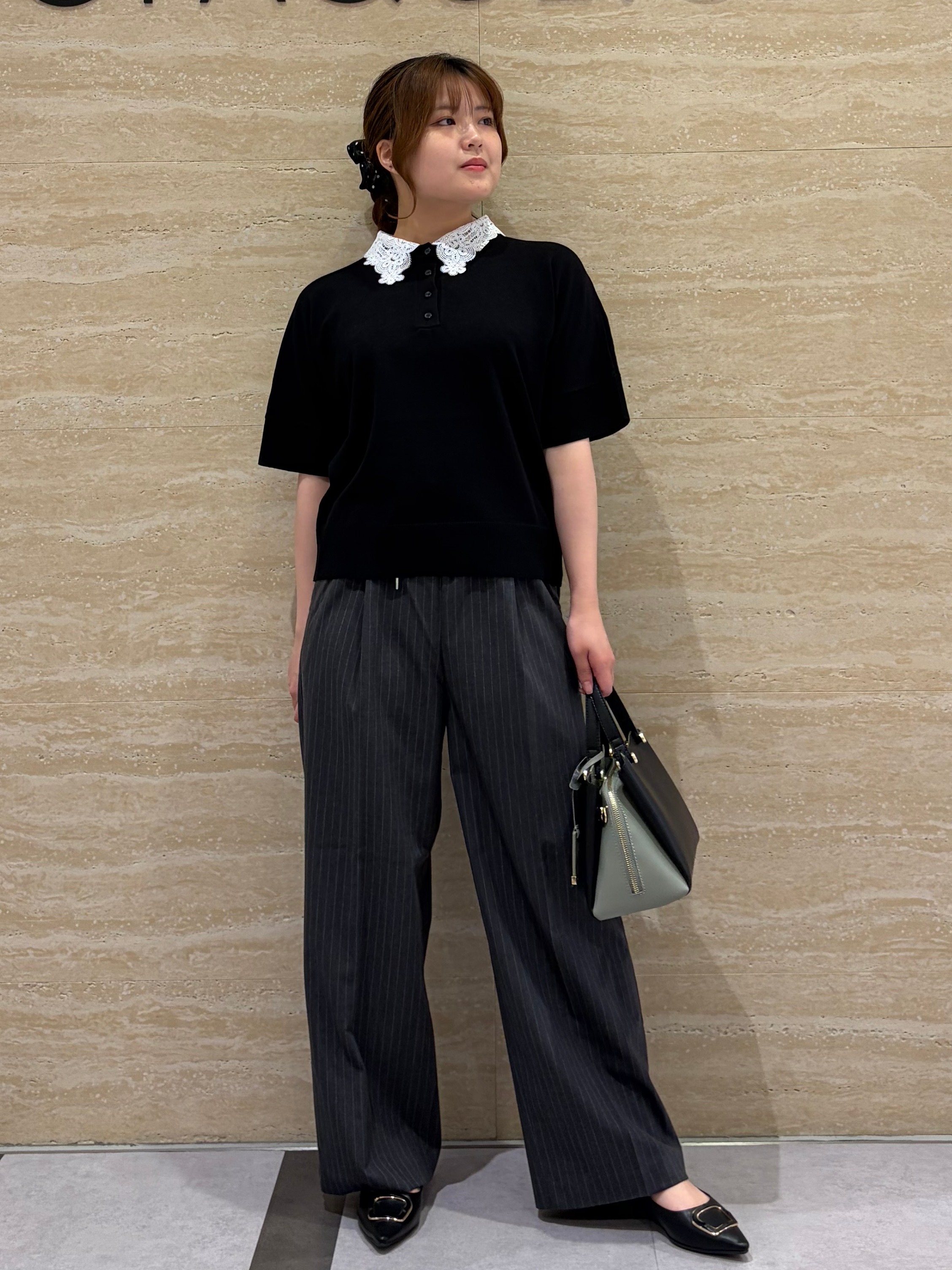 yiさんの「OPAQUE.CLIP｜2WAY衿ドッキングニット《洗濯機OK》」を使ったコーディネート