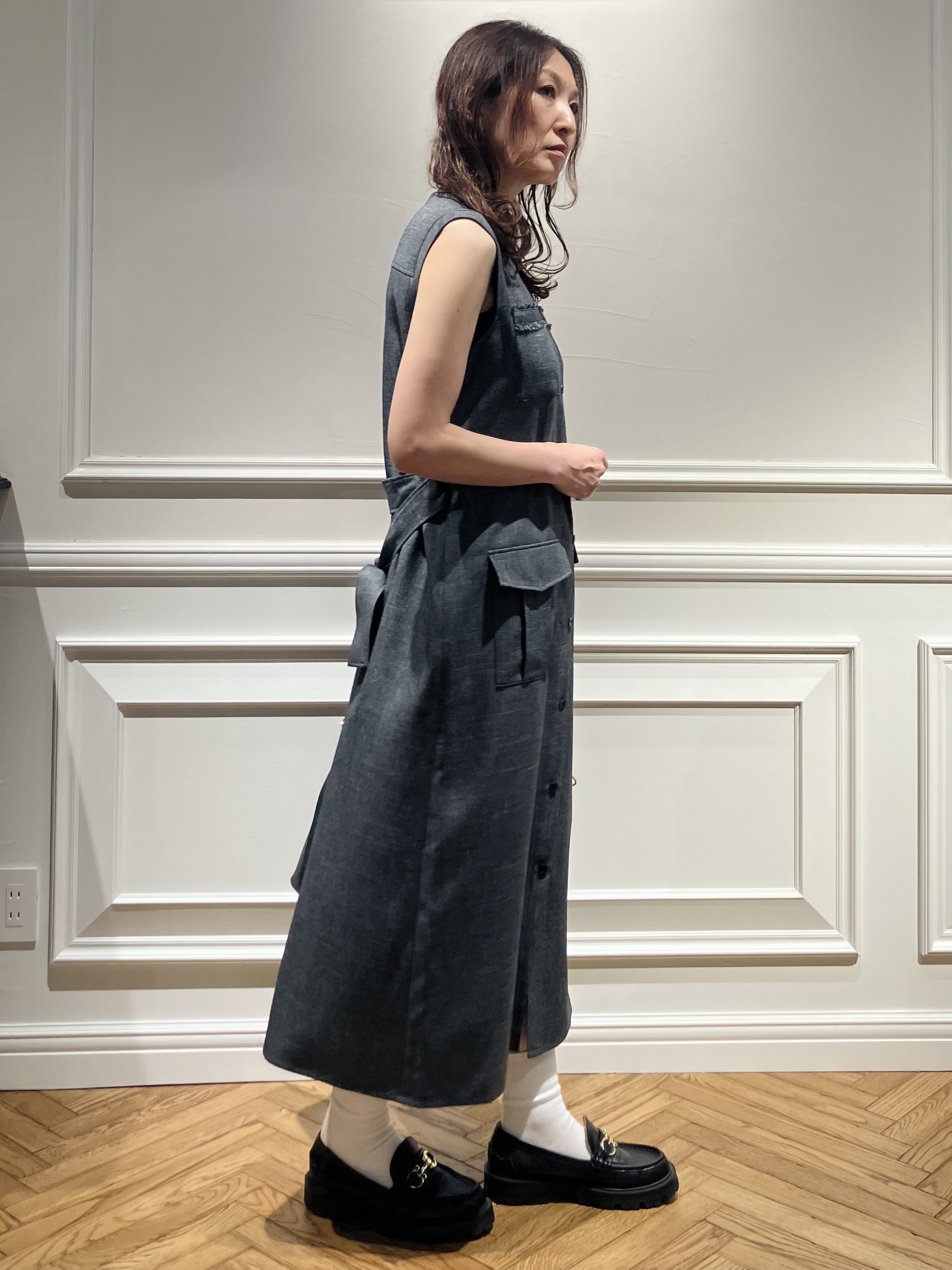 TSUKUIさんの「DRESSTERIOR｜【ウォッシャブル】ツイードライクワンピース」を使ったコーディネート