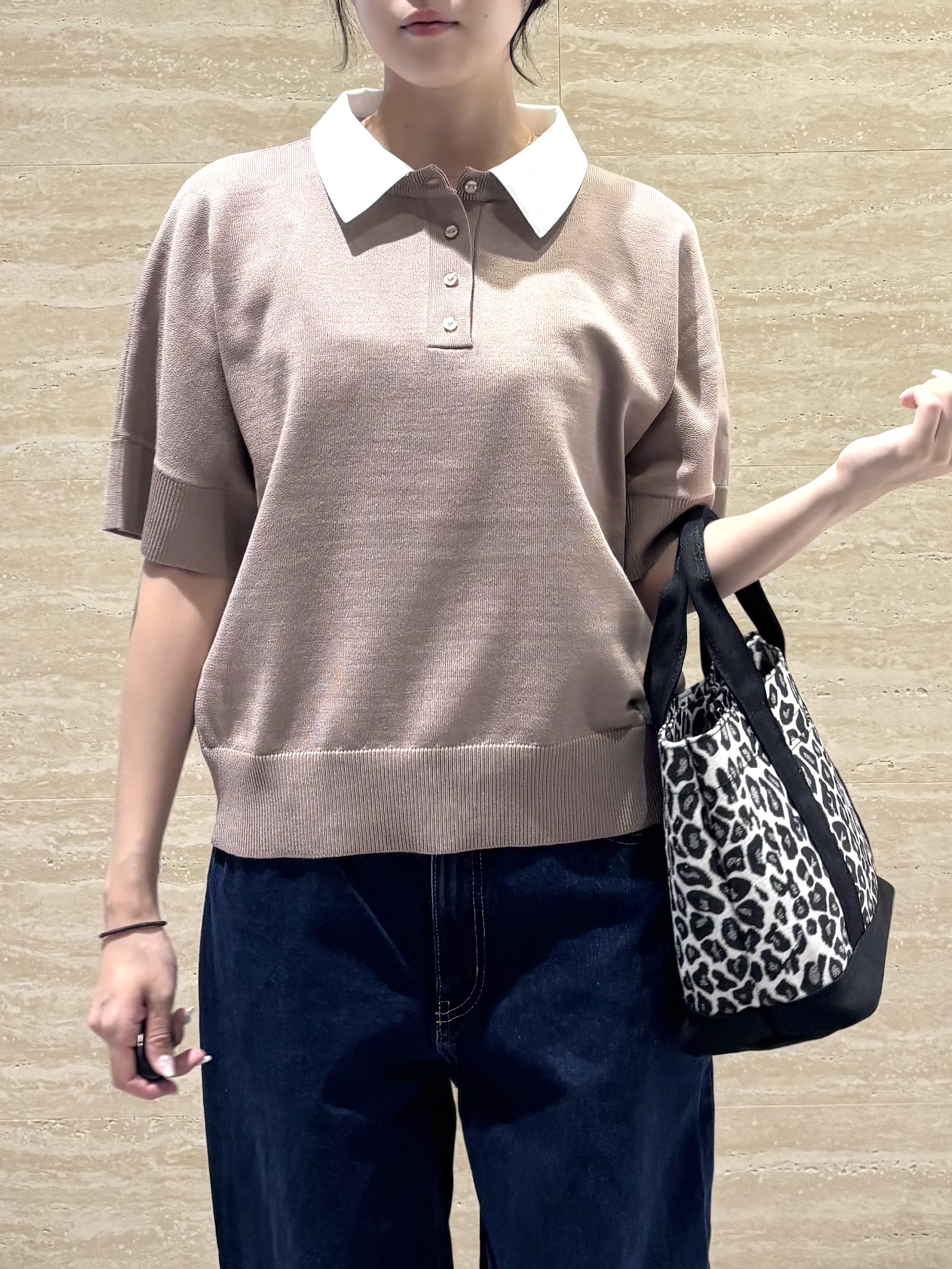 Ririkaさんの「OPAQUE.CLIP｜【森絵梨佳さん着用】2WAY衿ドッキングニット《洗濯機OK》」を使ったコーディネート