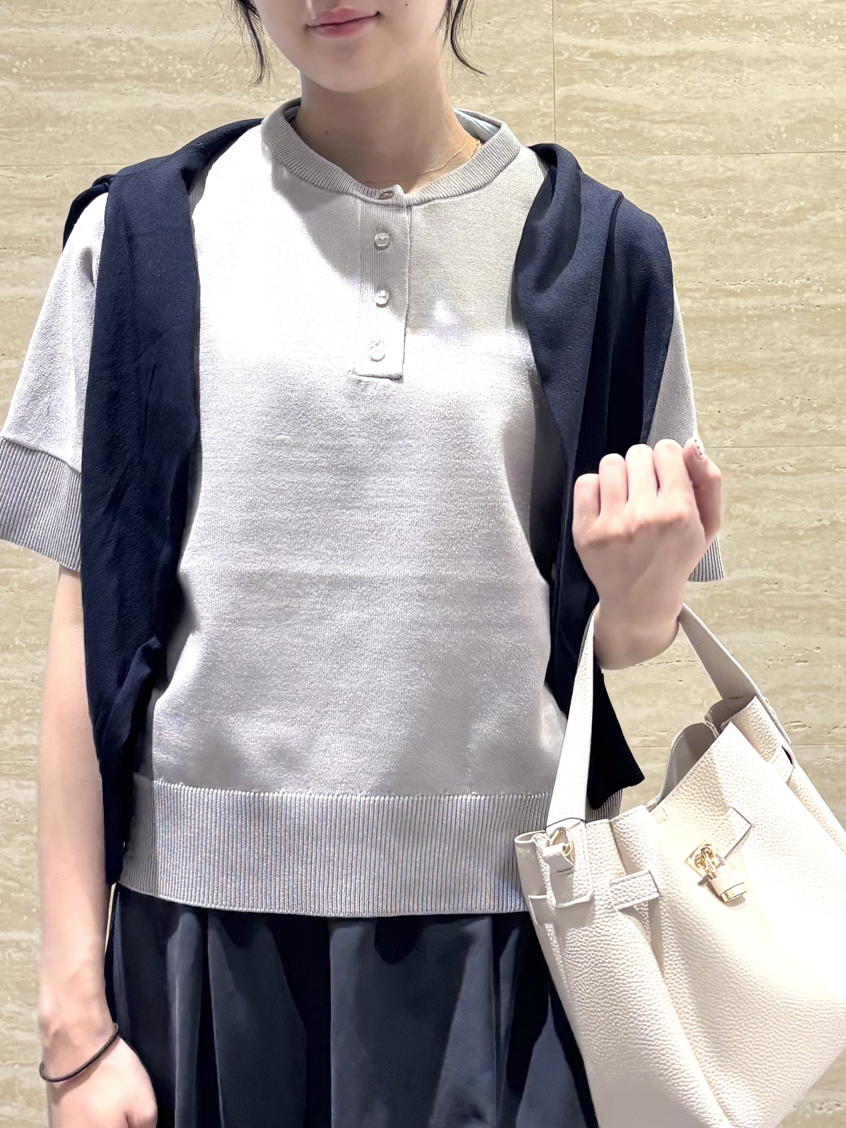 Ririkaさんの「OPAQUE.CLIP｜2WAY衿ドッキングニット《洗濯機OK》」を使ったコーディネート