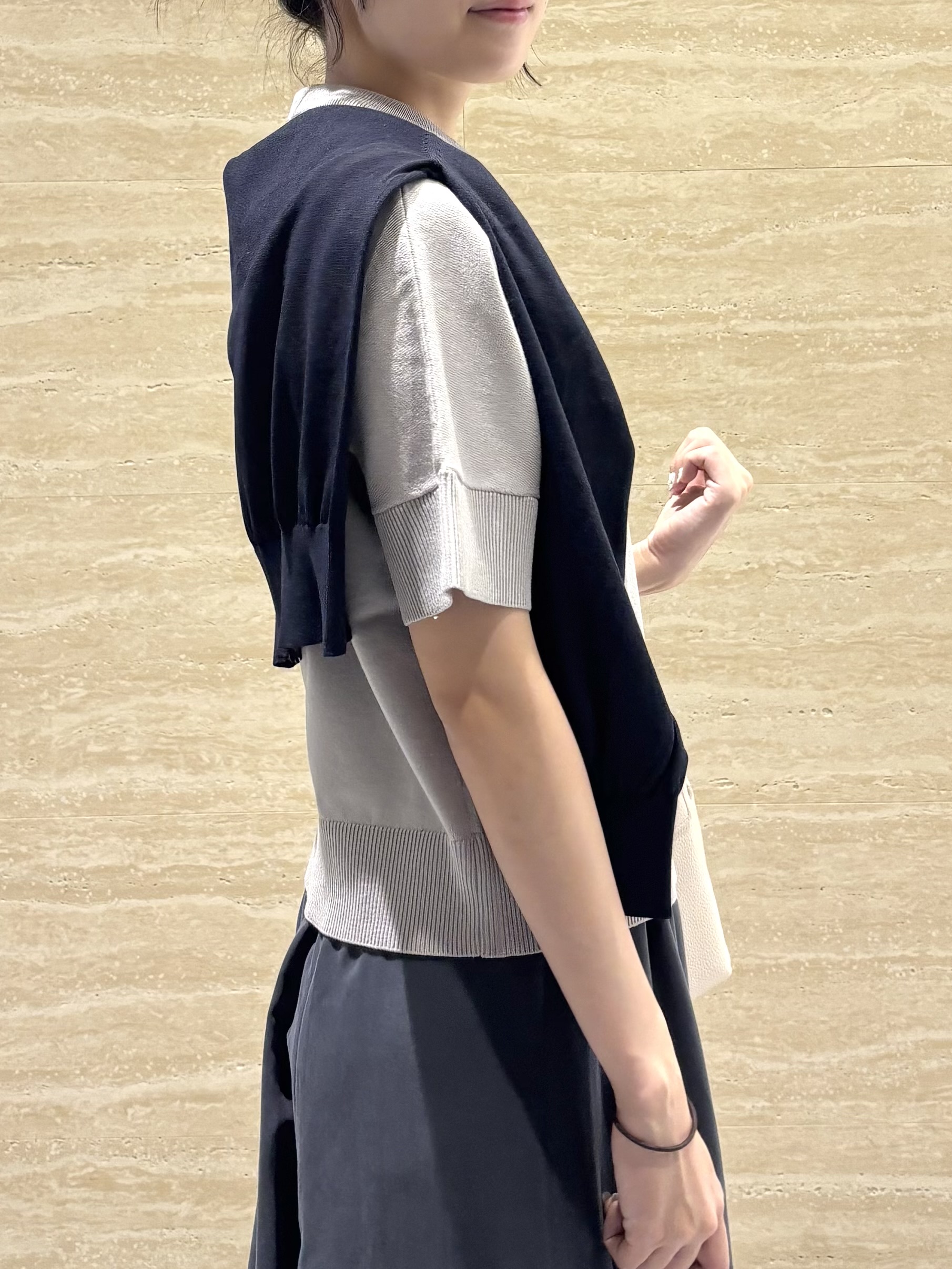 Ririkaさんの「OPAQUE.CLIP｜2WAY衿ドッキングニット《洗濯機OK》」を使ったコーディネート