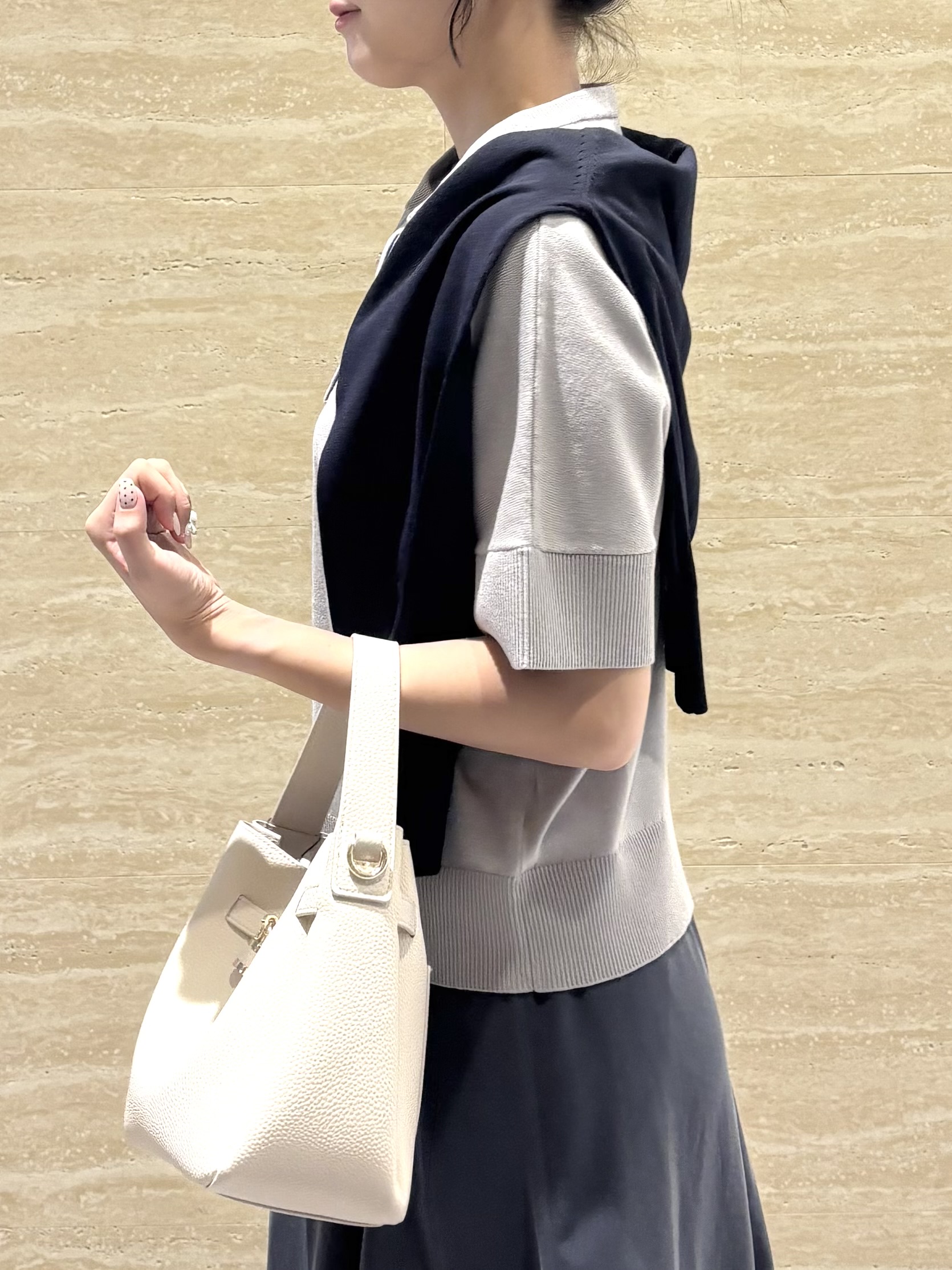 Ririkaさんの「OPAQUE.CLIP｜2WAY衿ドッキングニット《洗濯機OK》」を使ったコーディネート