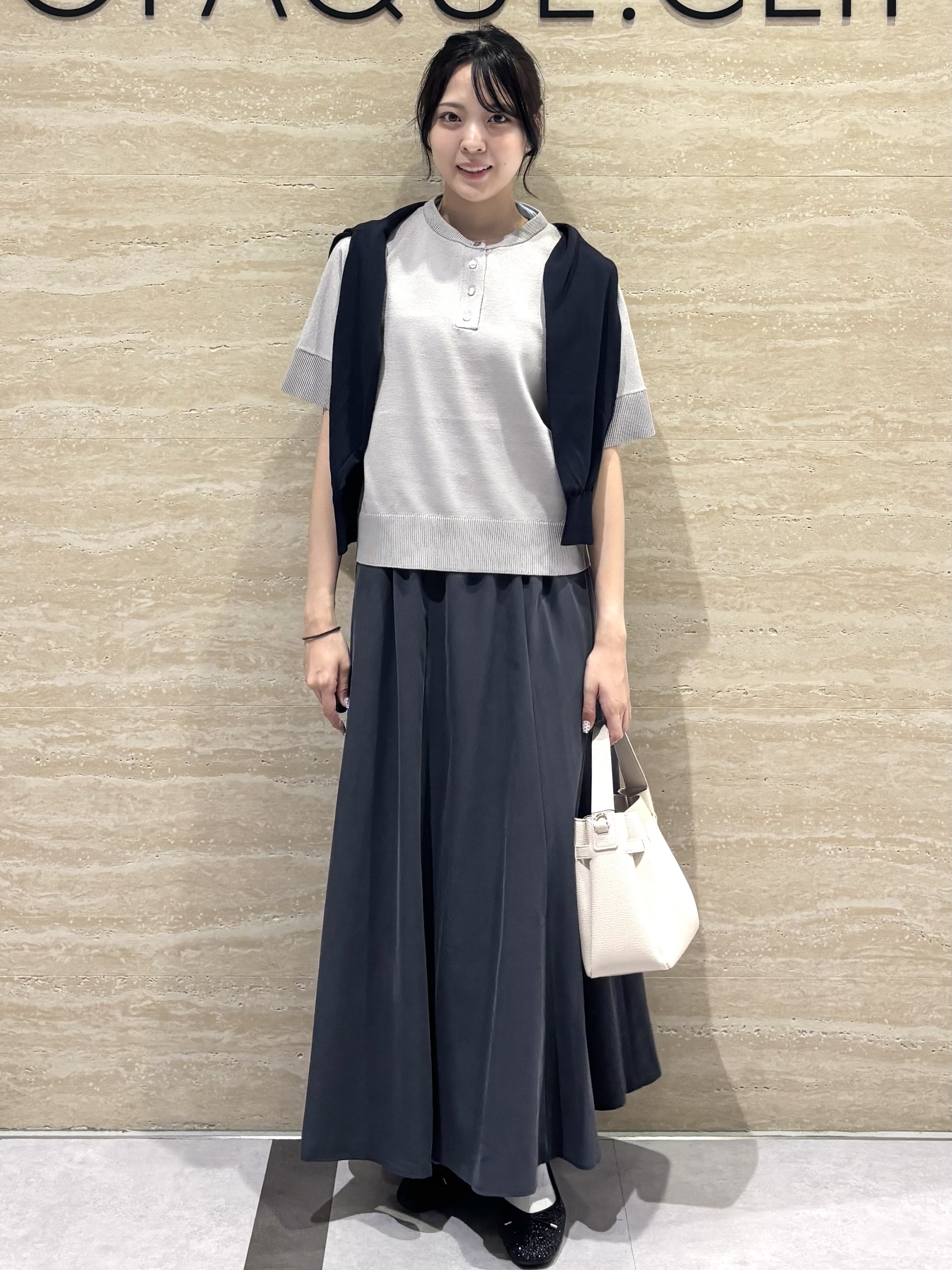 Ririkaさんの「OPAQUE.CLIP｜2WAY衿ドッキングニット《洗濯機OK》」を使ったコーディネート