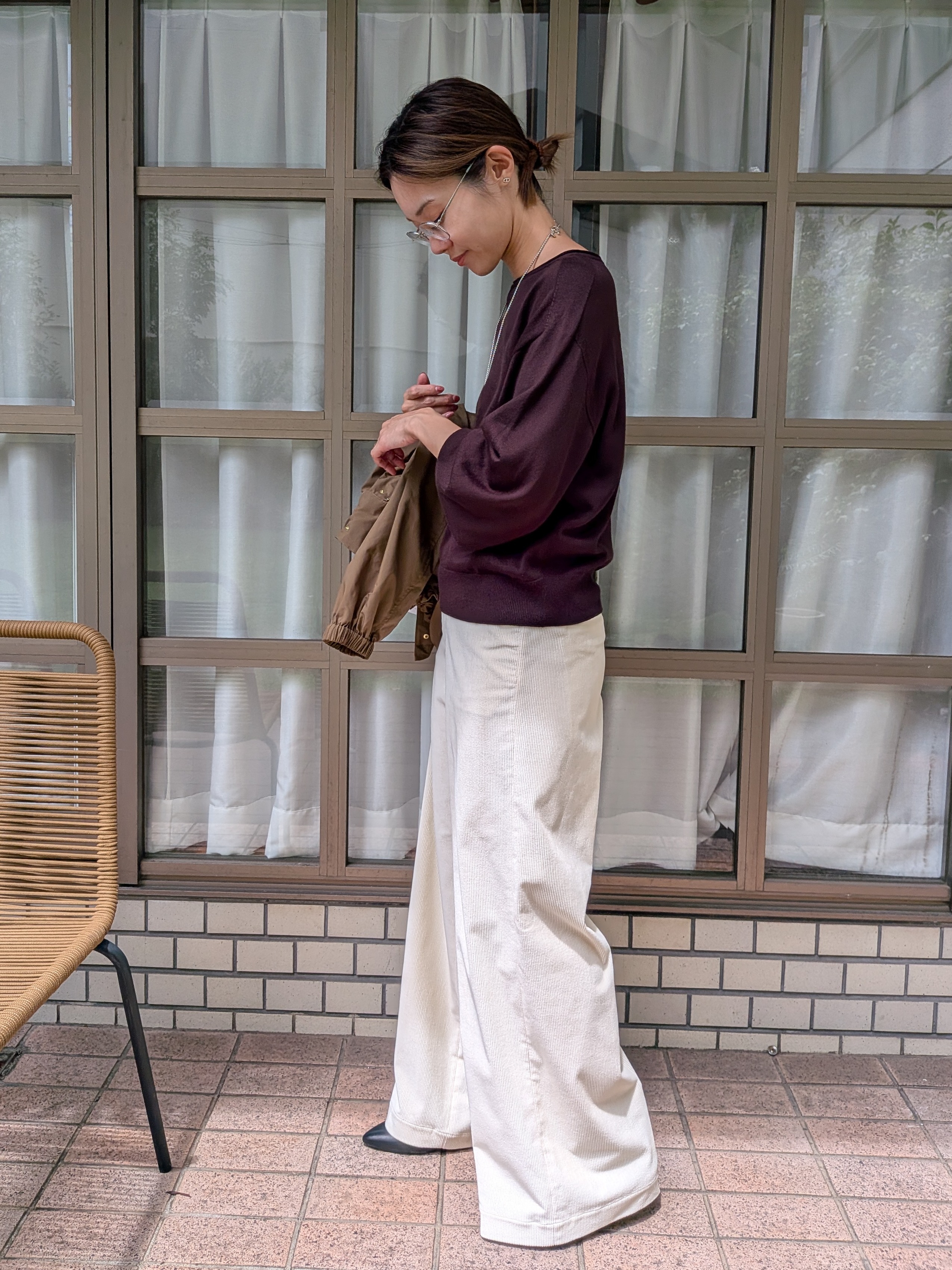 Aさんの「UNTITLED｜【店頭人気！/8色展開】ボリュームスリーブニットプルオーバー」を使ったコーディネート