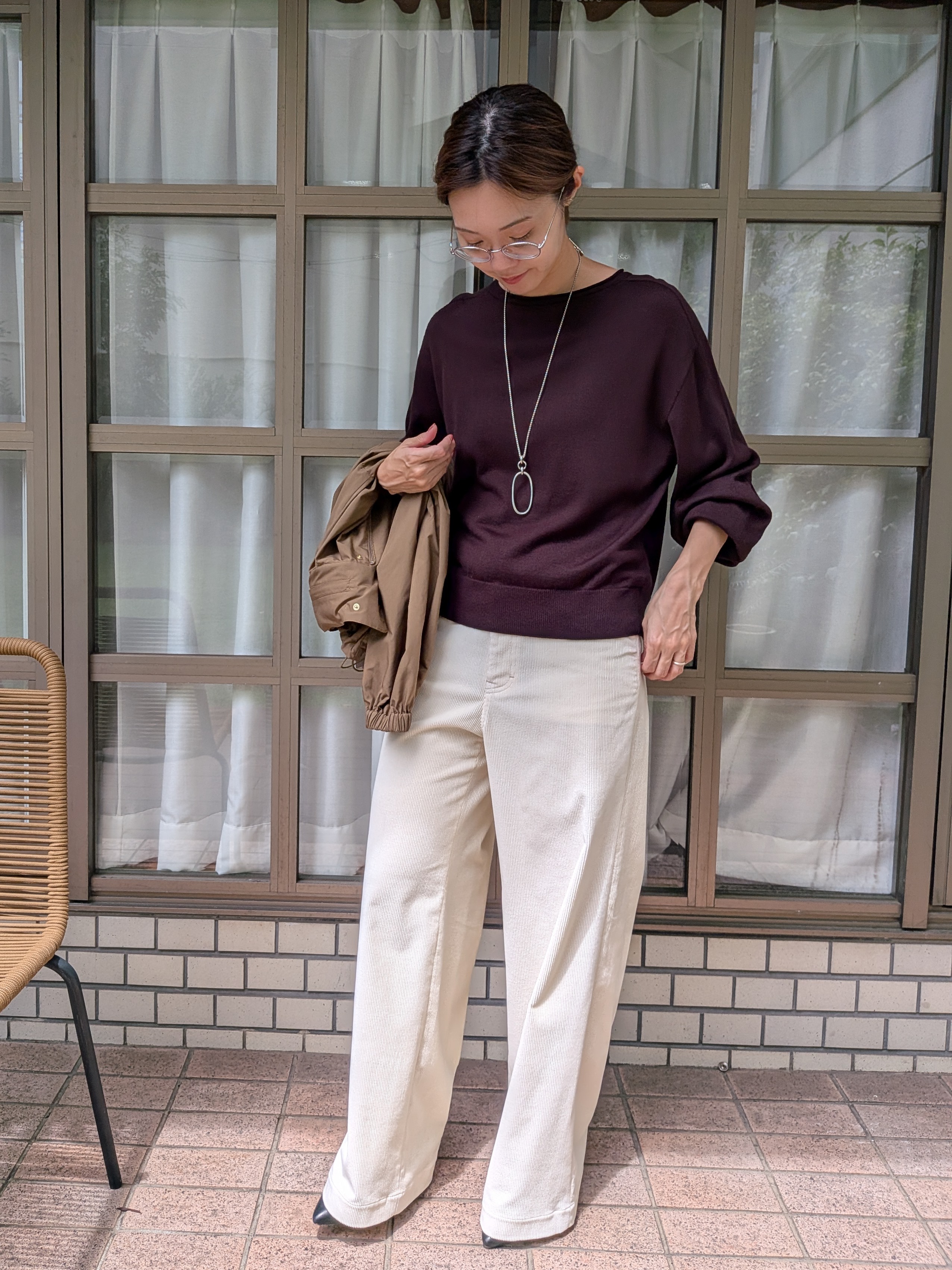 Aさんの「UNTITLED｜【店頭人気！/8色展開】ボリュームスリーブニットプルオーバー」を使ったコーディネート