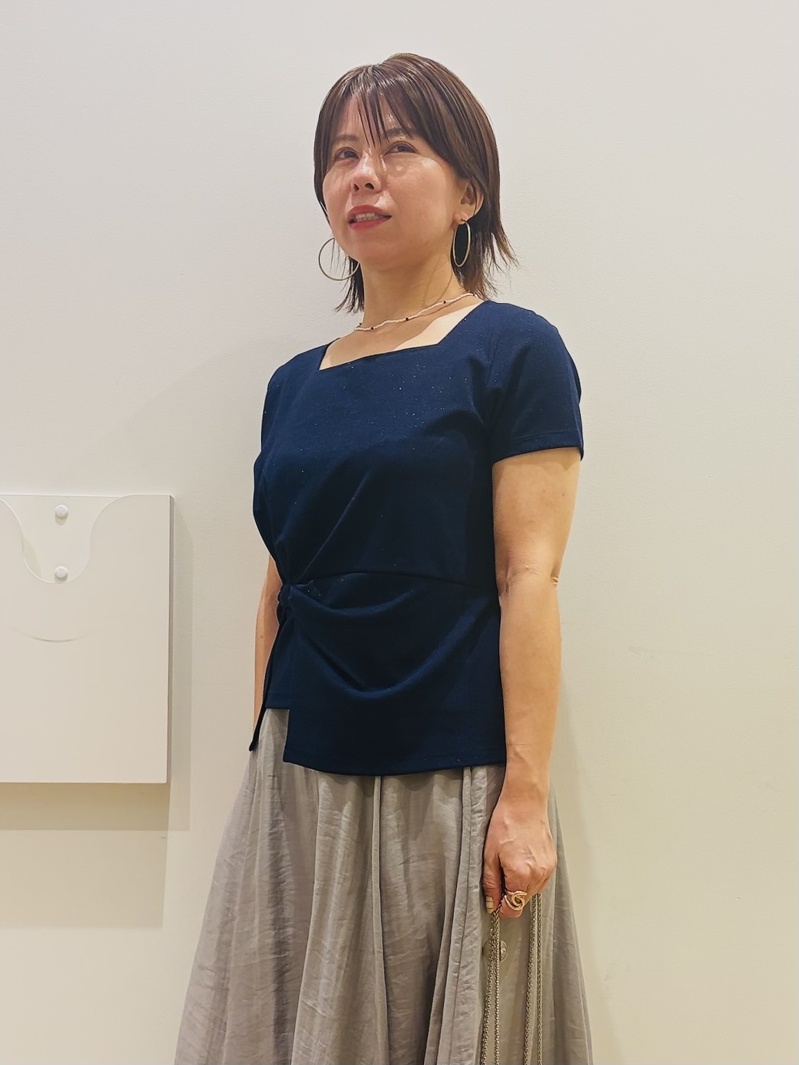 YUKOさんの「index｜【接触冷感／UVケア】スクエアネックリボントップス《洗濯機OK》」を使ったコーディネート