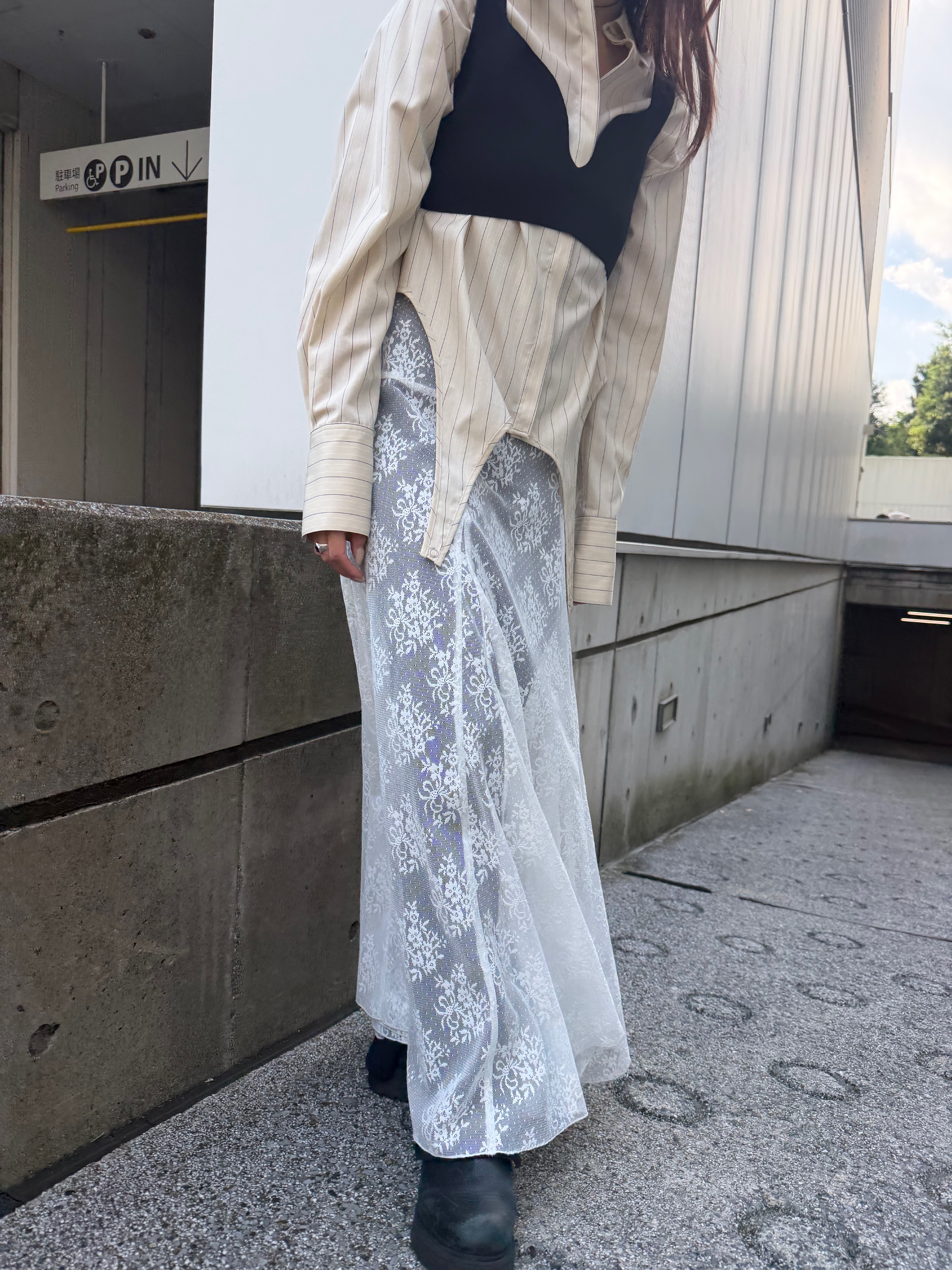 kanamiさんの「CODE A｜flap detail stripe shirt」を使ったコーディネート