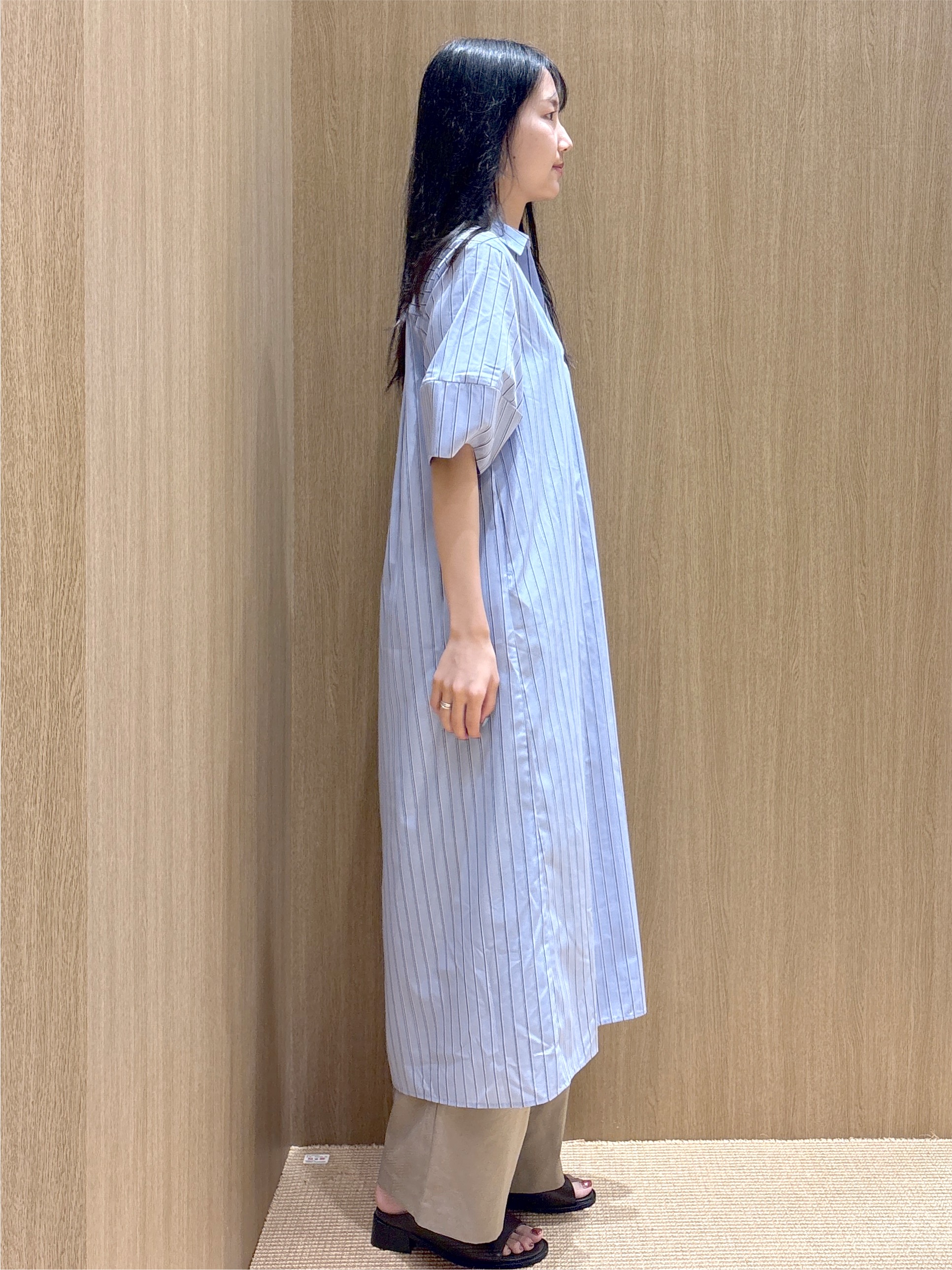 sachikoさんの「OPAQUE.CLIP｜スキッパーシャツワンピース【洗濯機OK】」を使ったコーディネート