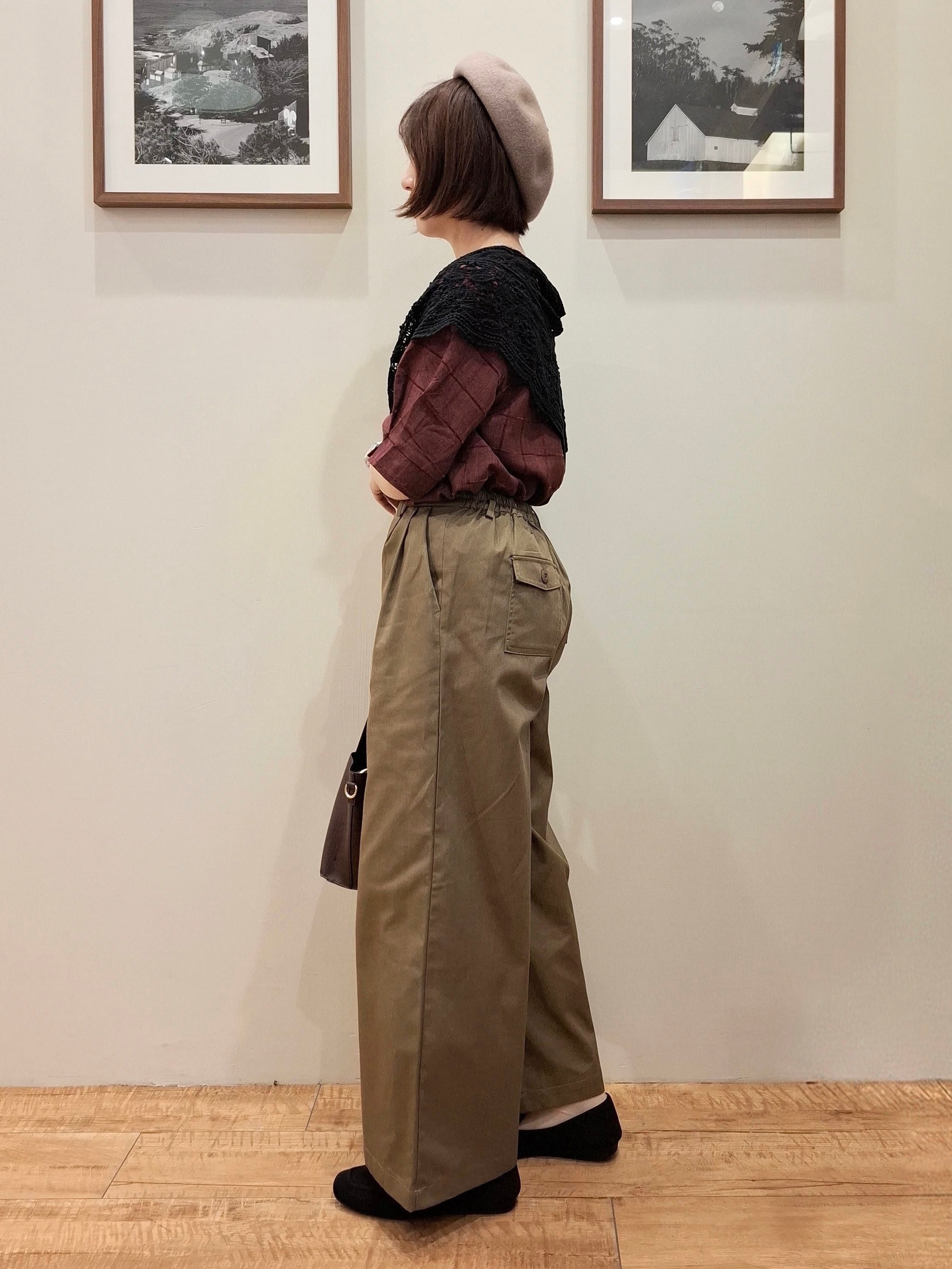 まあるさんの「SHOO･LA･RUE｜【セットアップ可/S-LL】1枚で秋気分 モールチェックタックスリーブ ブラウス」を使ったコーディネート