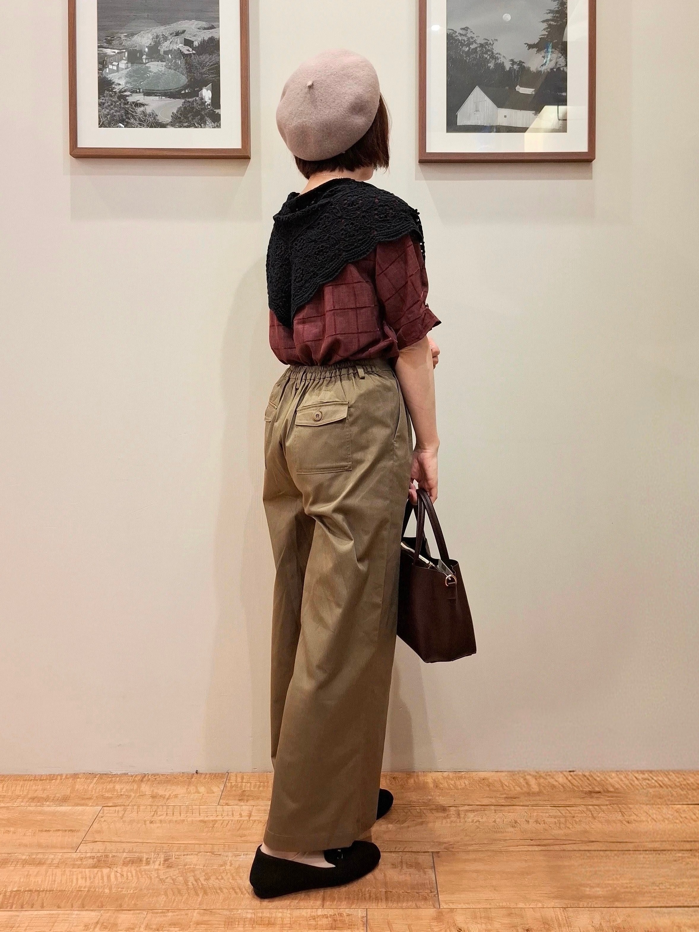 まあるさんの「SHOO･LA･RUE｜【セットアップ可/S-LL】1枚で秋気分 モールチェックタックスリーブ ブラウス」を使ったコーディネート