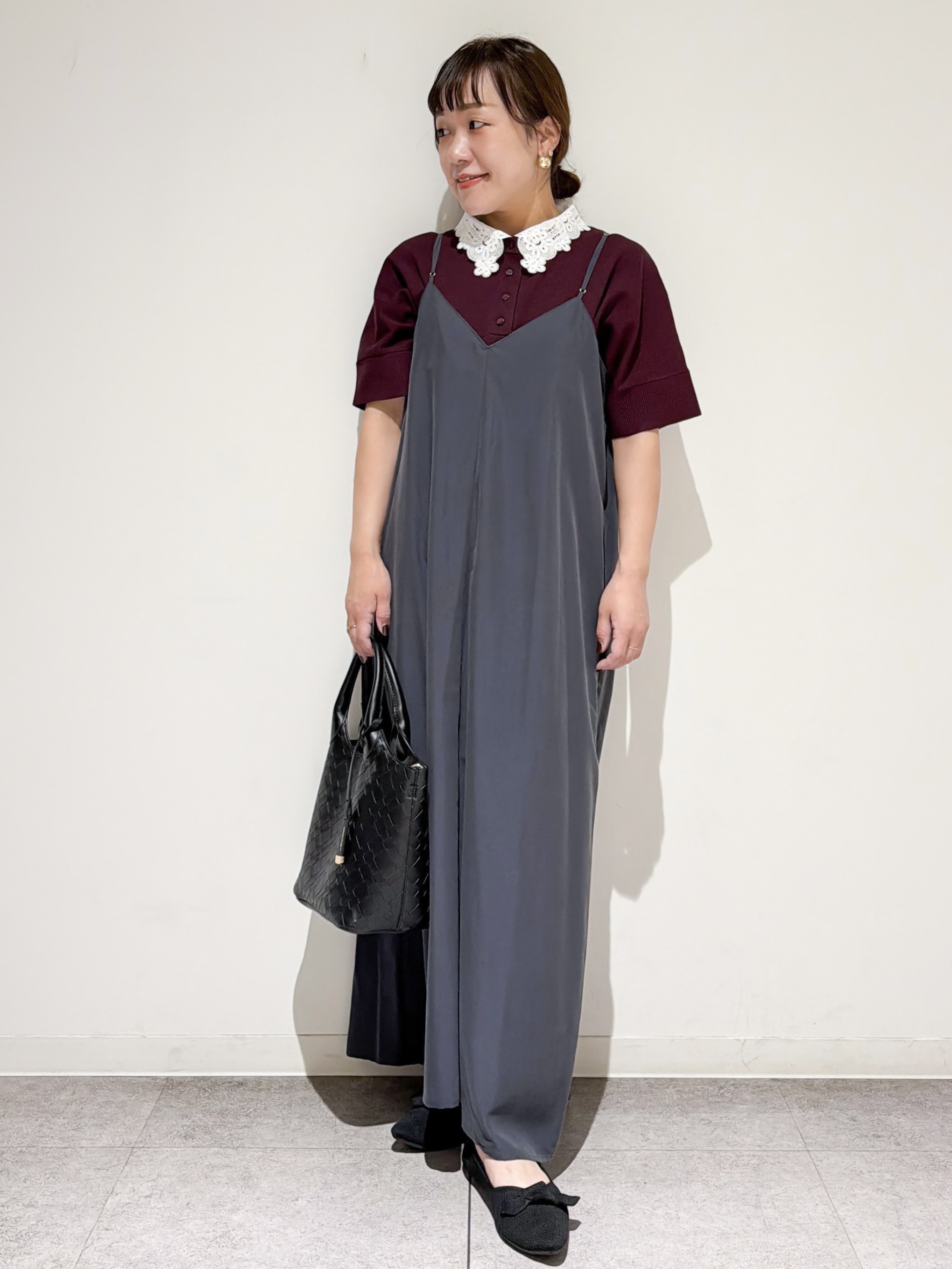 すずママさんの「OPAQUE.CLIP｜【接触冷感】サテンキャミワンピース《前後2WAY／洗濯機OK》」を使ったコーディネート