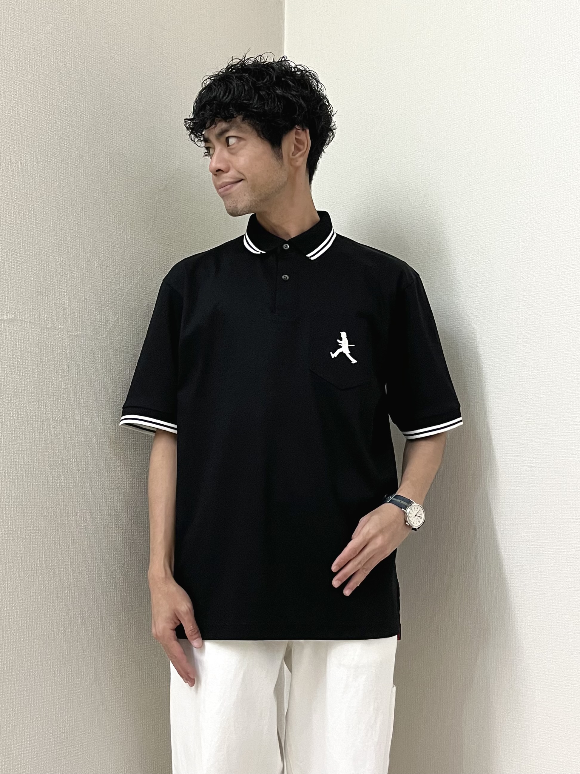 URAさんの「TAKEO KIKUCHI｜【BOWLER HAT LABEL】アイスクリアコットン ボーラーハットウォーカー ポロシャツ」を使ったコーディネート