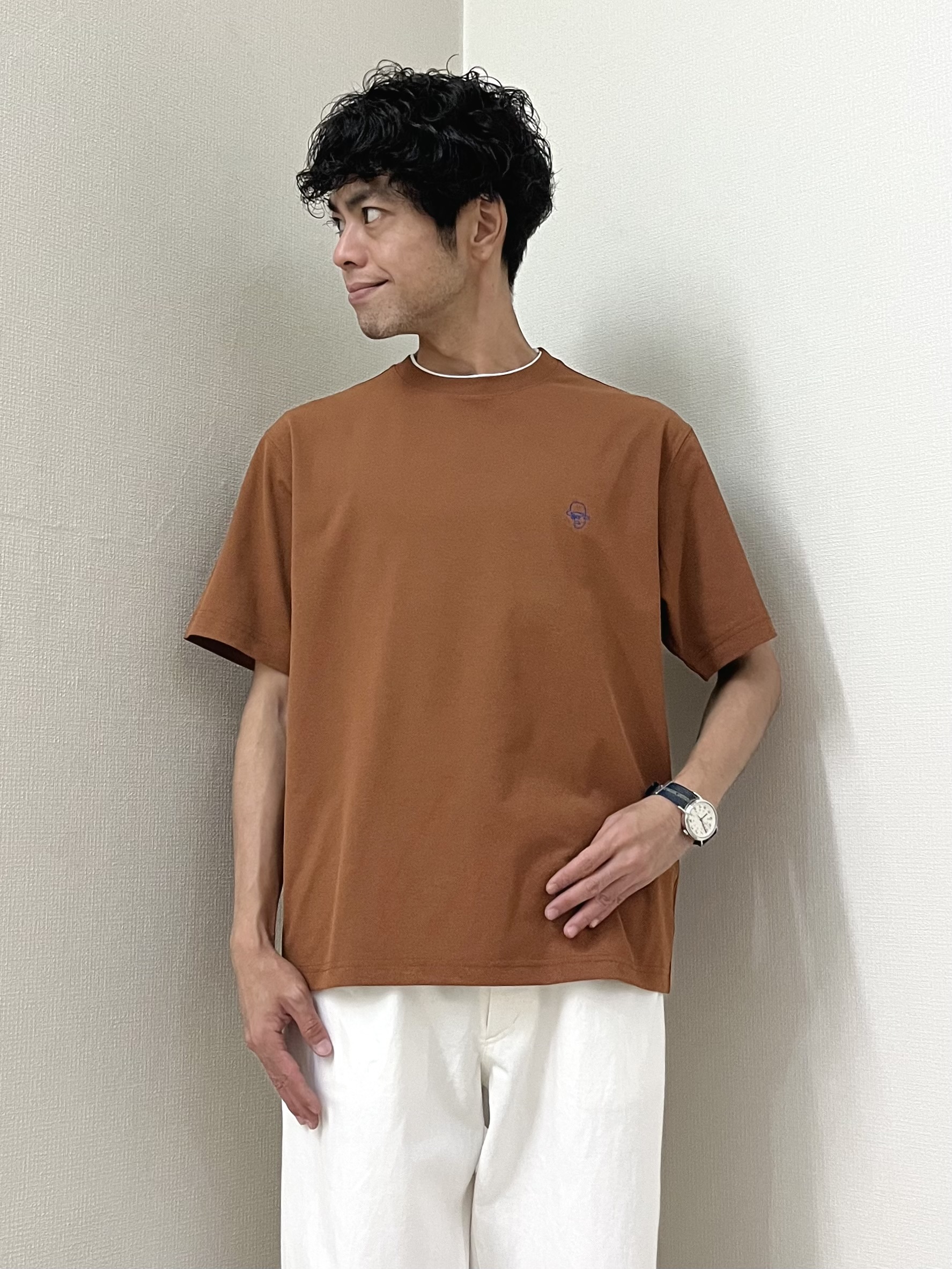 URAさんの「TAKEO KIKUCHI｜【接触冷感】ジャージストライプ シャツ」を使ったコーディネート