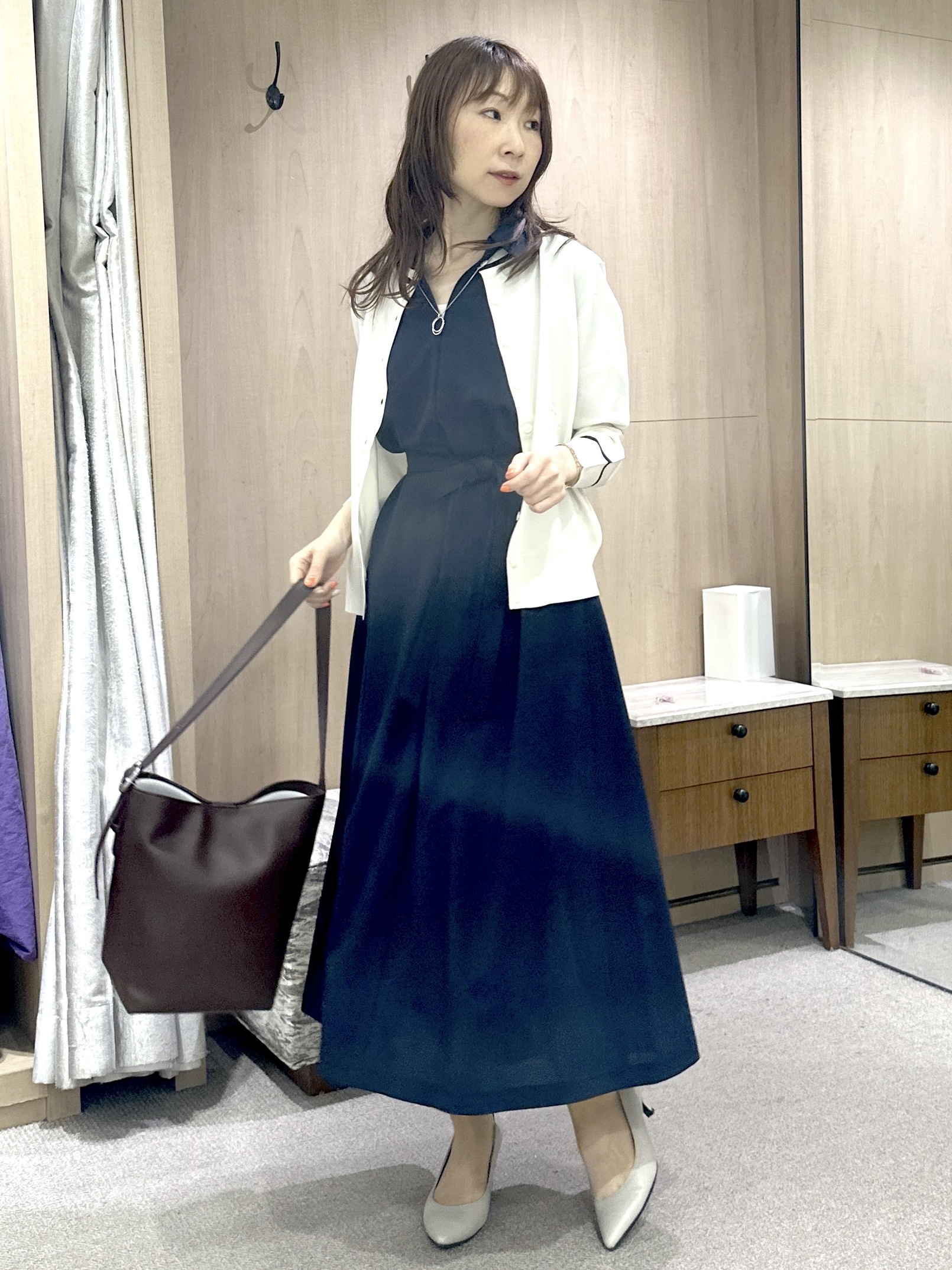 Miwaさんの「UNTITLED｜【アンサンブル可能】コンパクトニットカーディガン」を使ったコーディネート