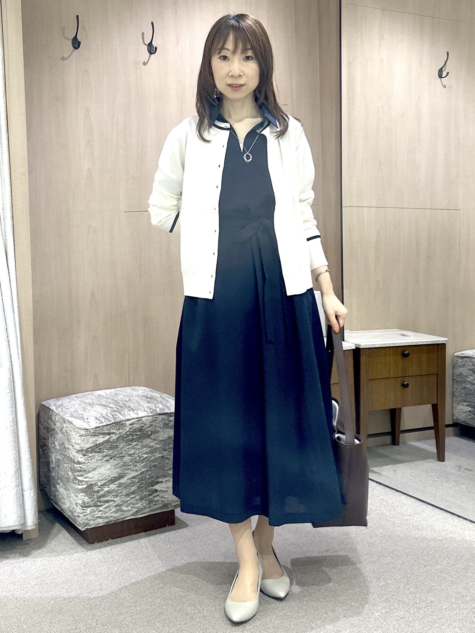 Miwaさんの「UNTITLED｜【アンサンブル可能】コンパクトニットカーディガン」を使ったコーディネート