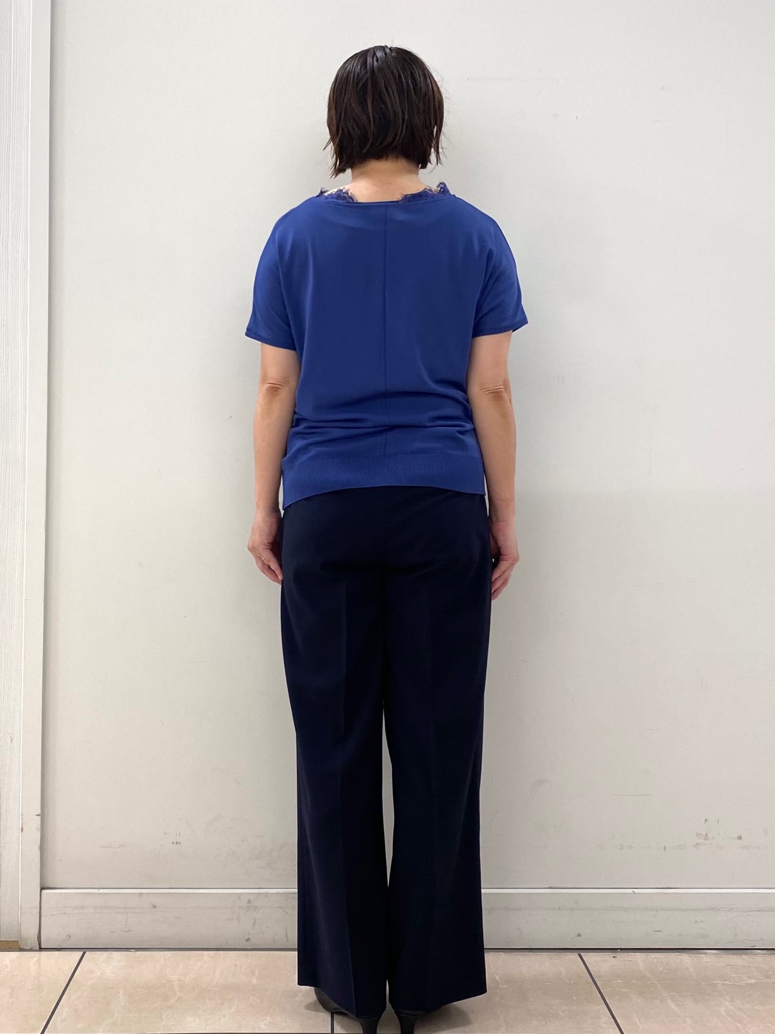 ksmさんの「Reflect｜【二の腕カバー／手洗い可】ネックレース フレンチスリーブニット」を使ったコーディネート