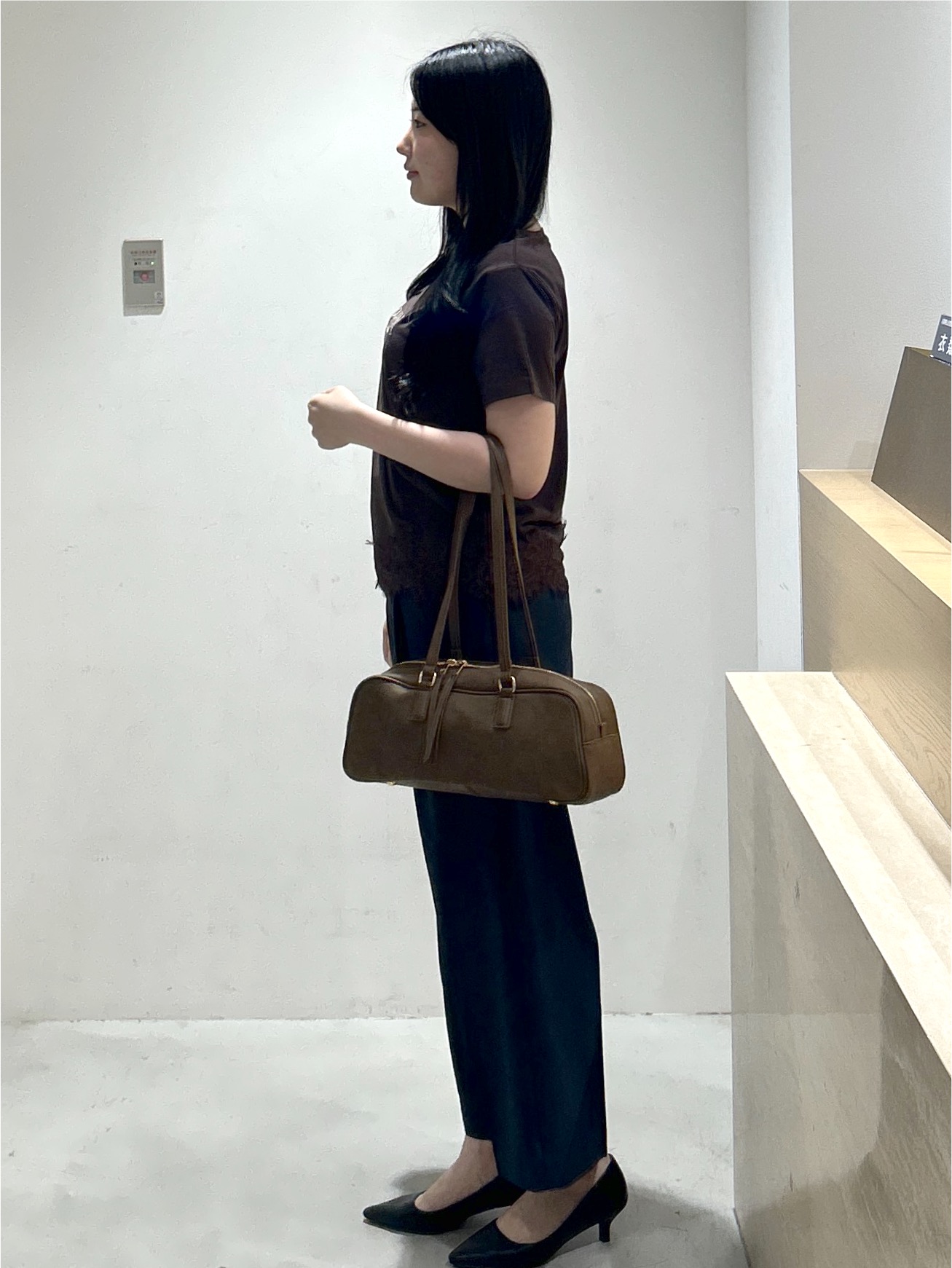 sayaさんの「OPAQUE.CLIP｜【接触冷感／UVケア】裾レースロゴTシャツ《洗濯機OK／S-3L》」を使ったコーディネート