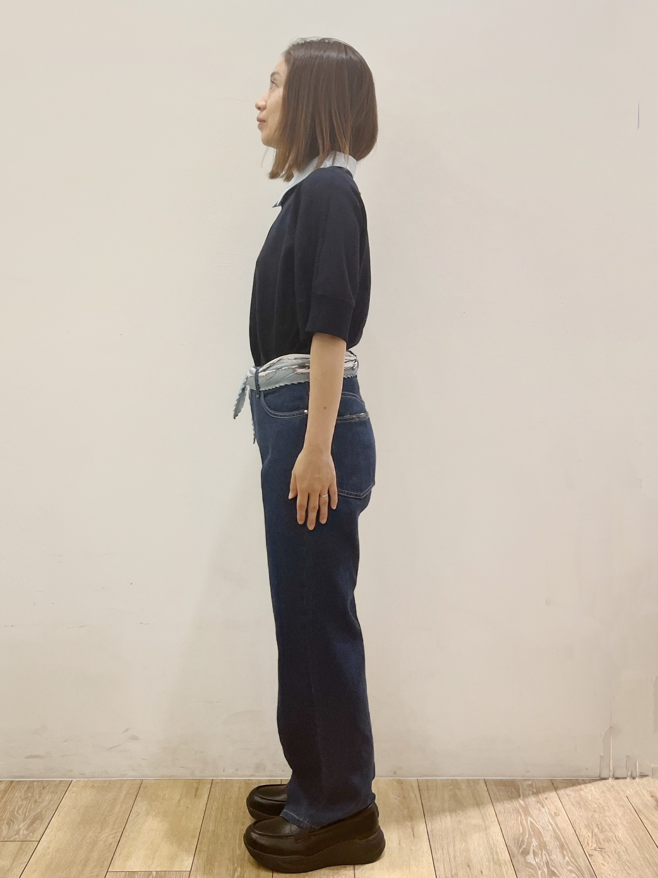 kcさんの「OPAQUE.CLIP｜2WAY衿ドッキングニット《洗濯機OK》」を使ったコーディネート