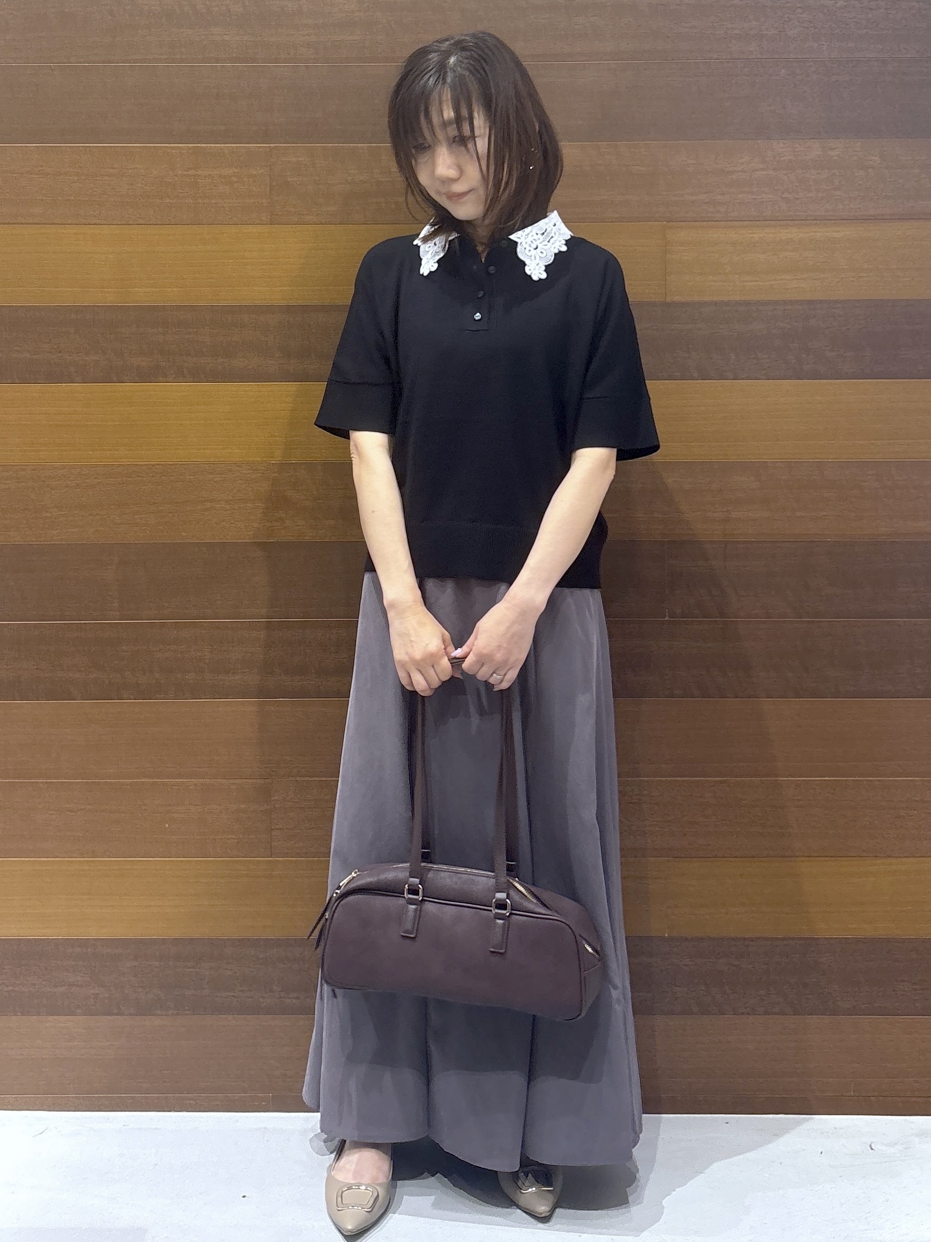 juunさんの「OPAQUE.CLIP｜2WAY衿ドッキングニット《洗濯機OK》」を使ったコーディネート