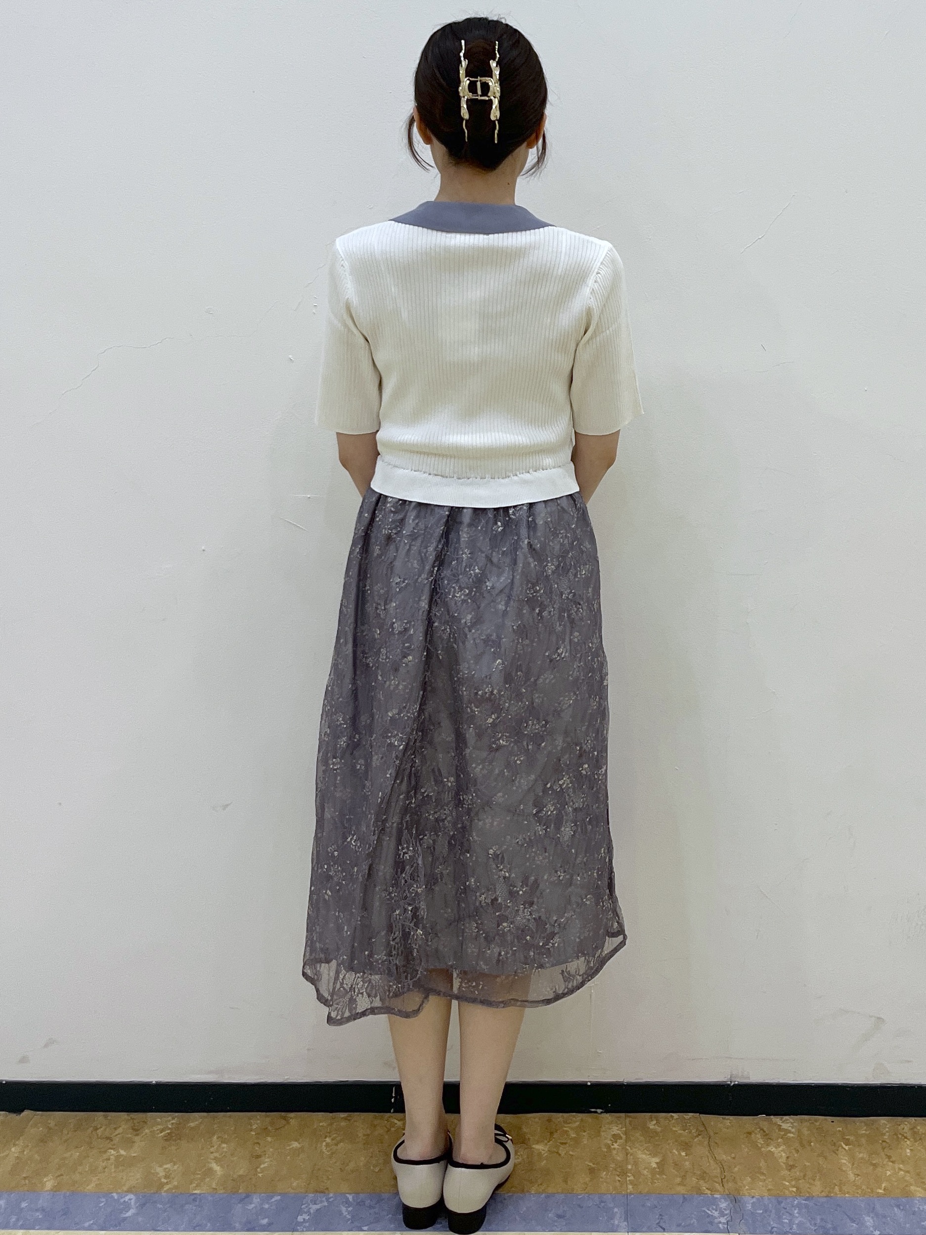 Rさんの「index｜花柄ドッキング衿付きワンピース【洗濯機OK】」を使ったコーディネート