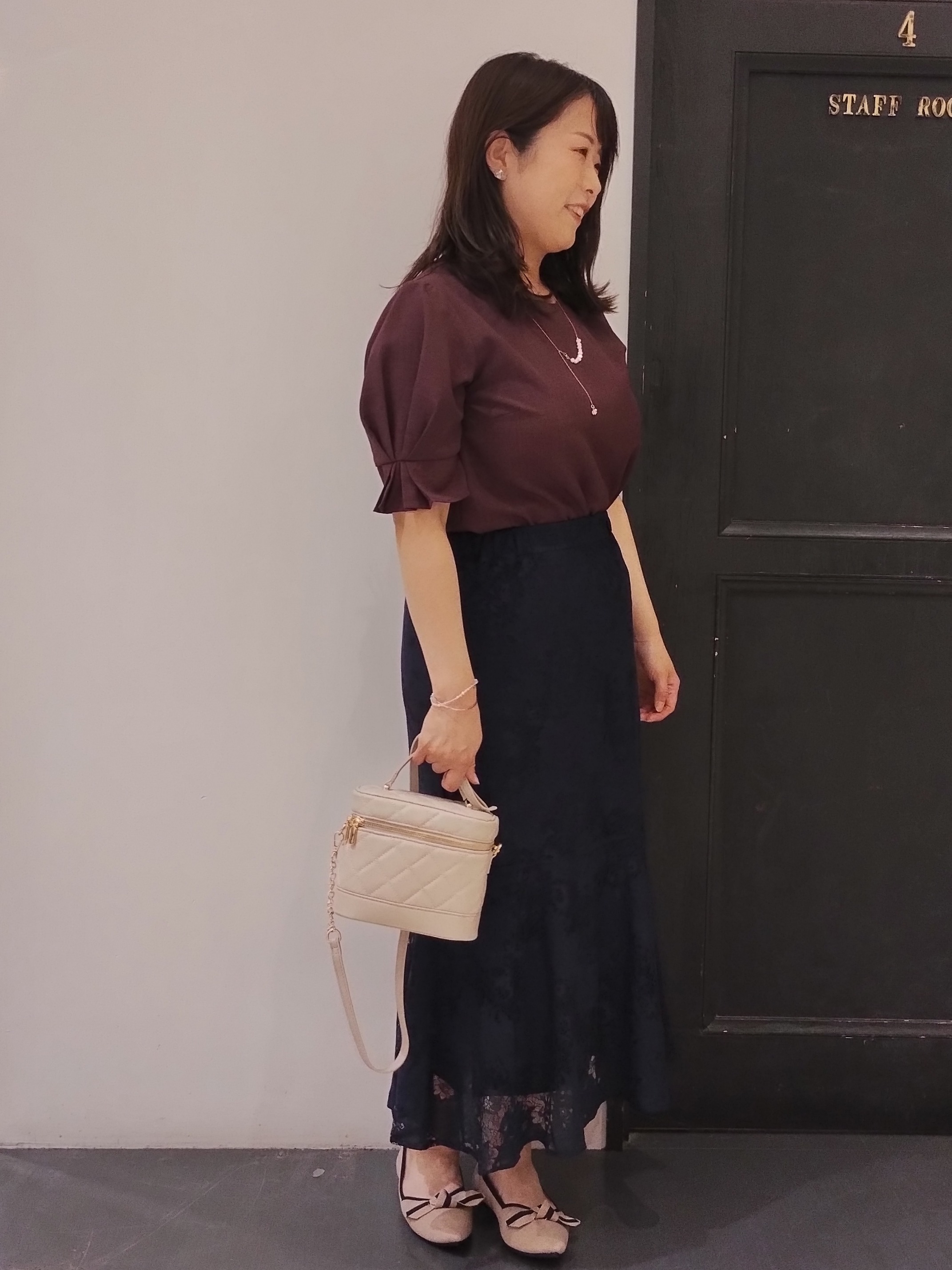 しょーこさんの「OPAQUE.CLIP｜【接触冷感／吸水速乾】タックパフスリーブブラウス《防シワ／洗濯機OK／XS～3L／8col》」を使ったコーディネート
