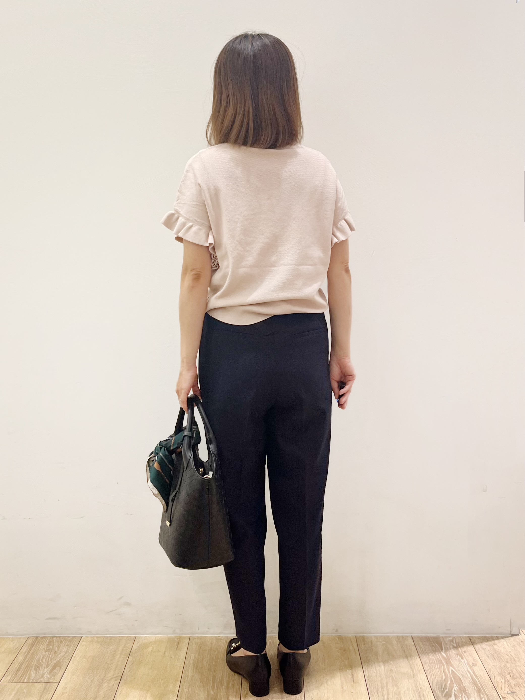 kcさんの「OPAQUE.CLIP｜フリルスリーブニット【洗濯機OK】」を使ったコーディネート