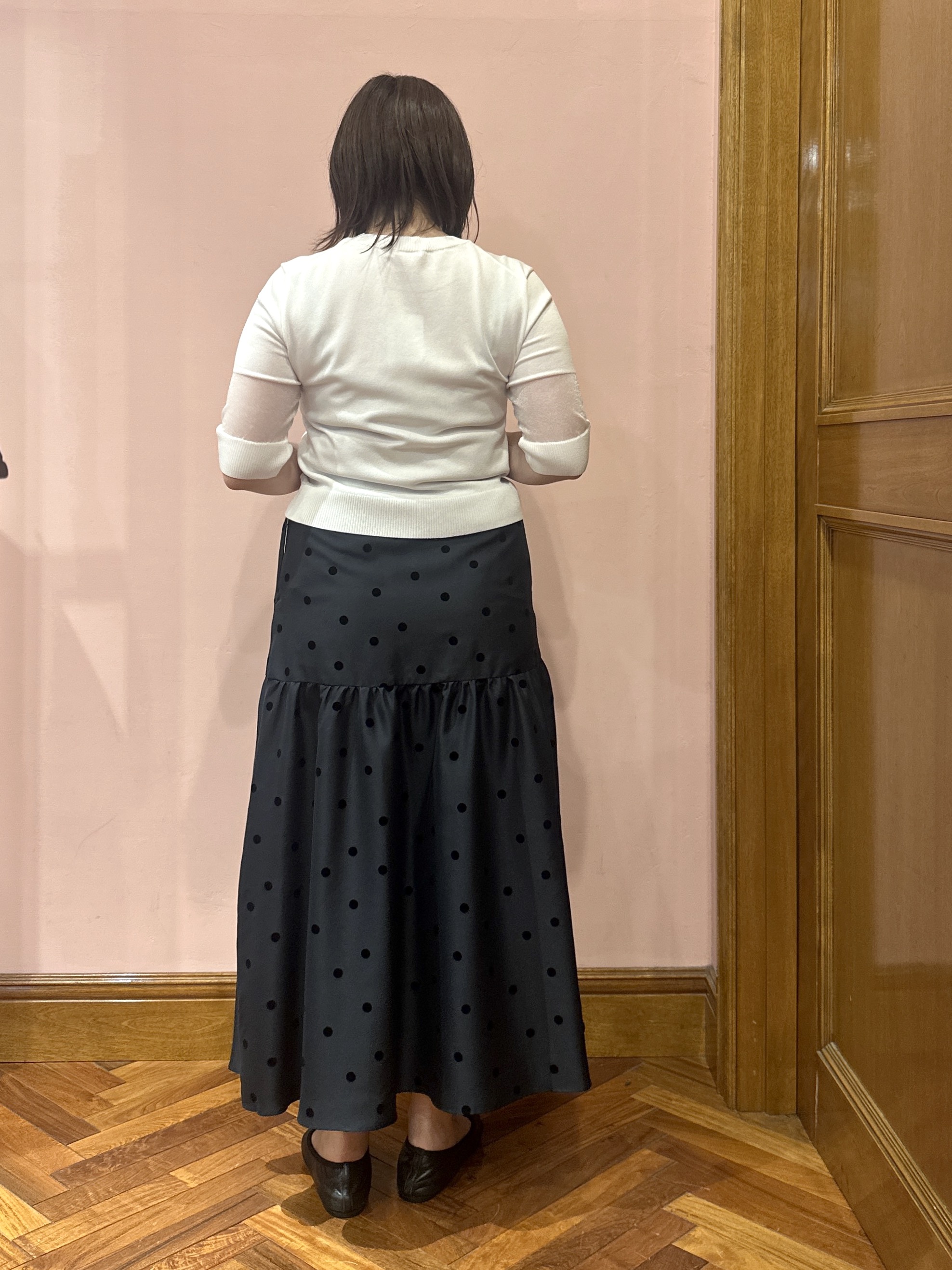 komatsuさんの「DRESSTERIOR｜【日本製/シアー素材】ウォッシャブルニット ハーフスリーブプルオーバー」を使ったコーディネート