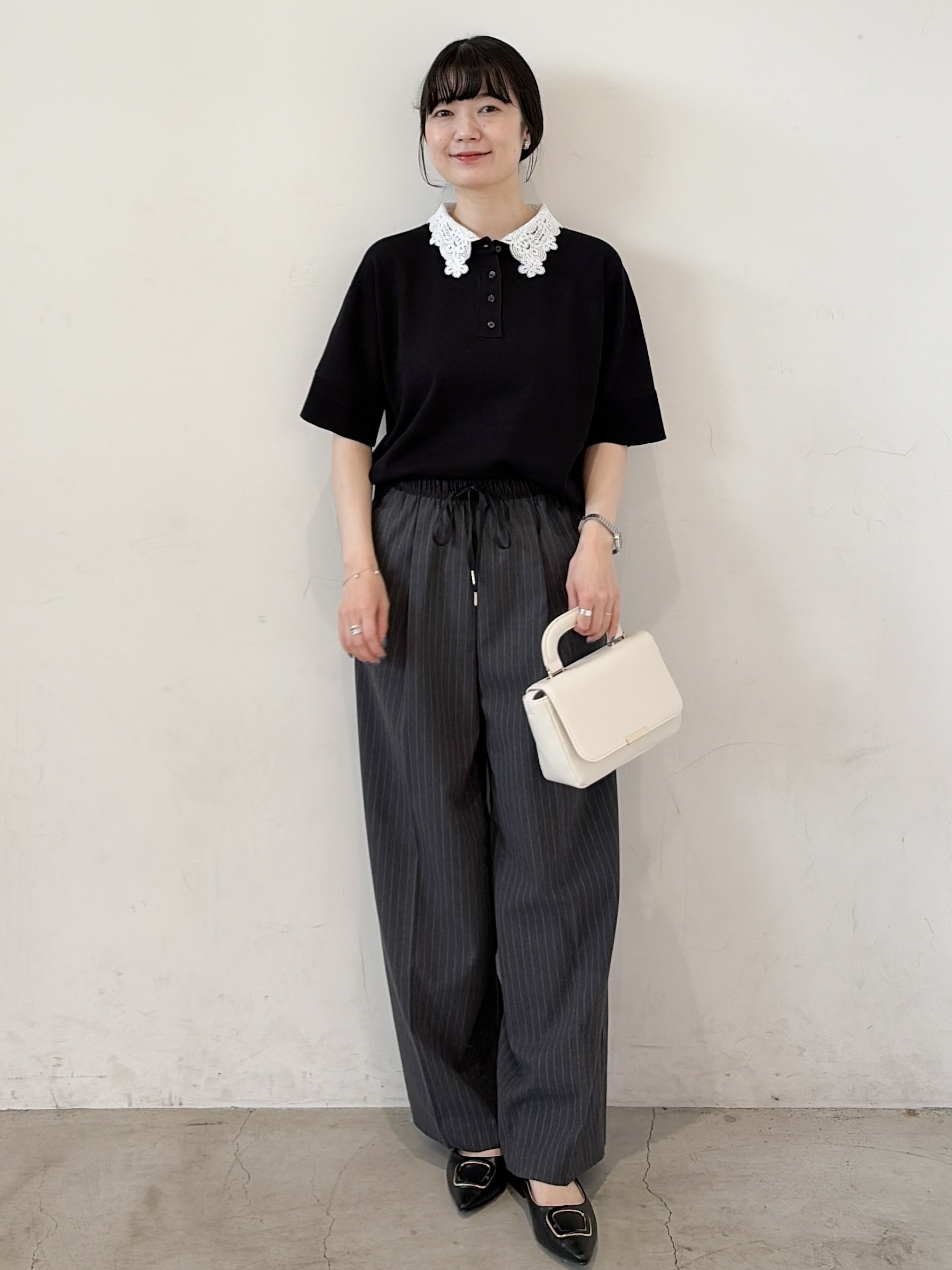 haruさんの「OPAQUE.CLIP｜2WAY衿ドッキングニット《洗濯機OK》」を使ったコーディネート