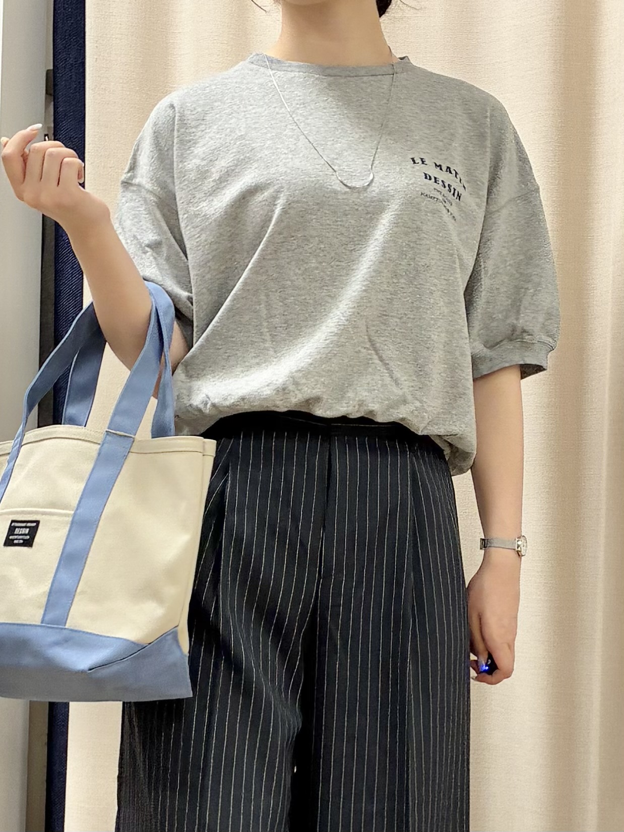 KANNAさんの「Dessin｜ハーフスリーブロゴプルオーバー」を使ったコーディネート