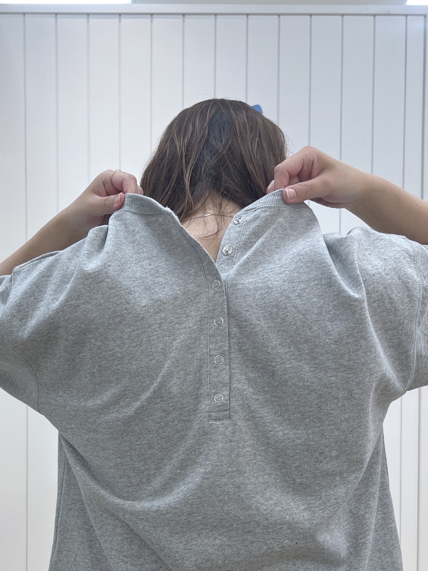 takayamaさんの「Dessin｜【高レビュー/洗える/XS-L】バックヘンリーミニ裏毛 5分袖」を使ったコーディネート