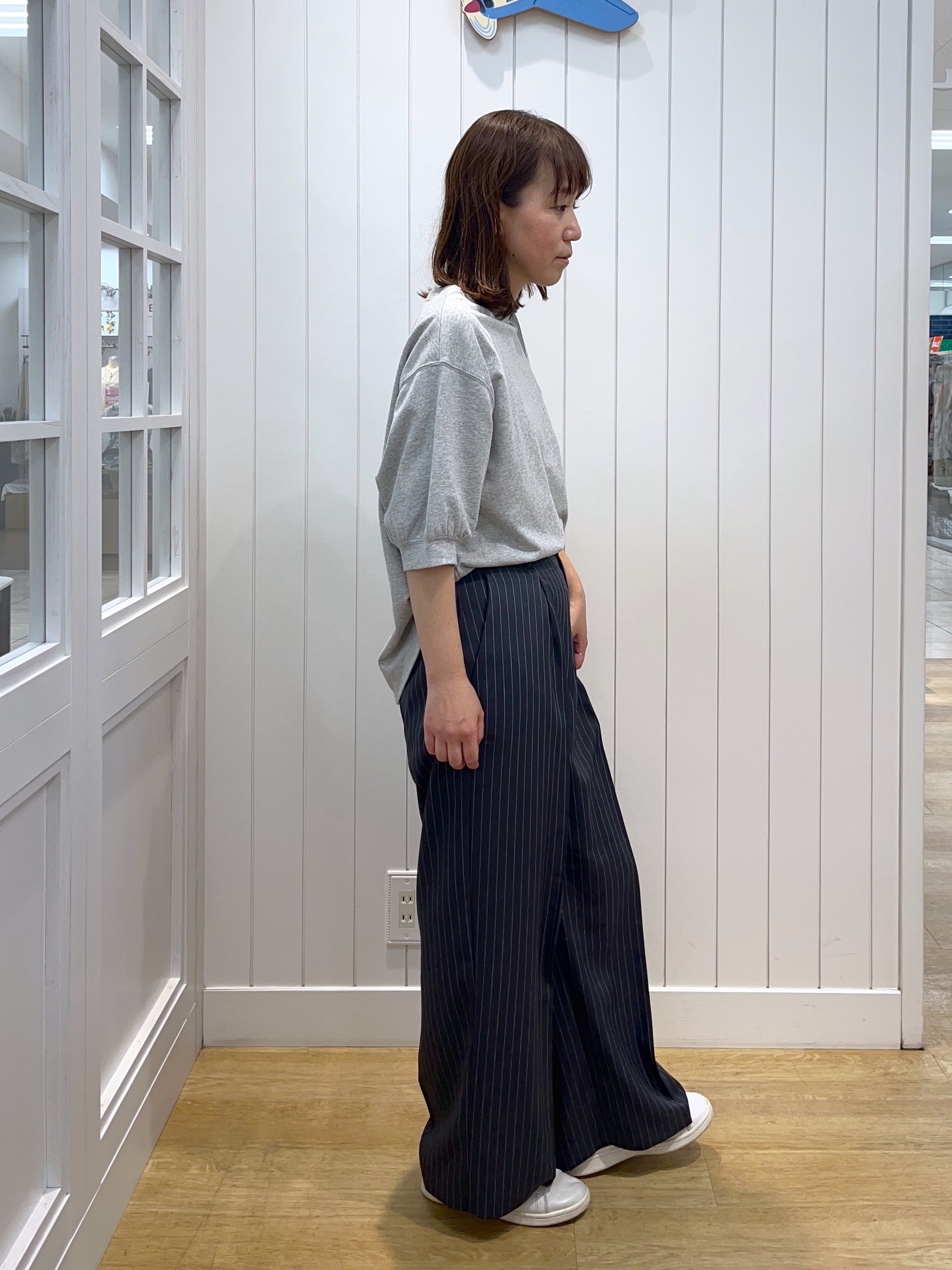 takayamaさんの「Dessin｜【高レビュー/洗える/XS-L】バックヘンリーミニ裏毛 5分袖」を使ったコーディネート