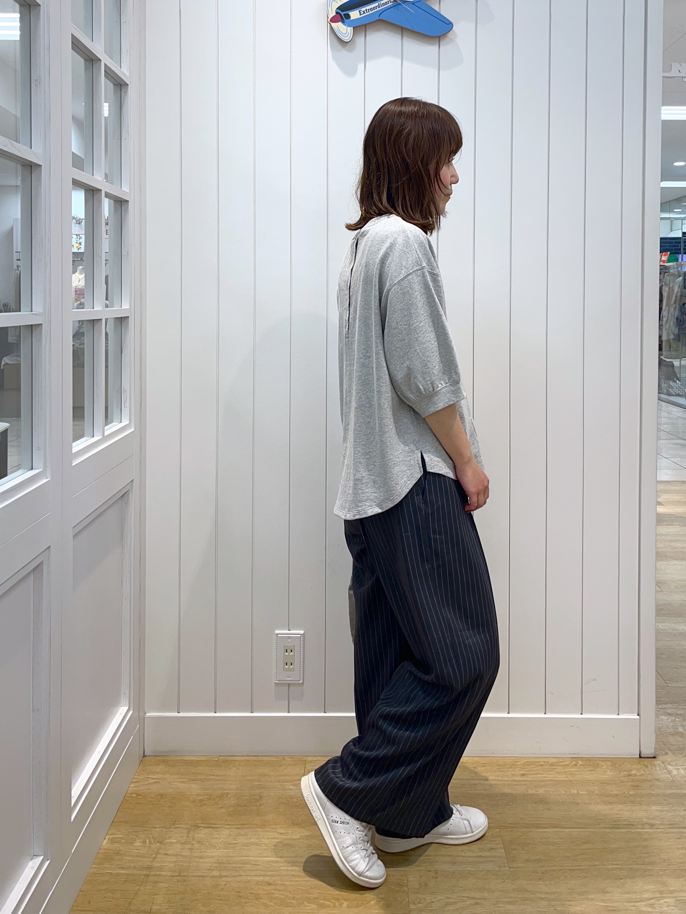 takayamaさんの「Dessin｜【高レビュー/洗える/XS-L】バックヘンリーミニ裏毛 5分袖」を使ったコーディネート