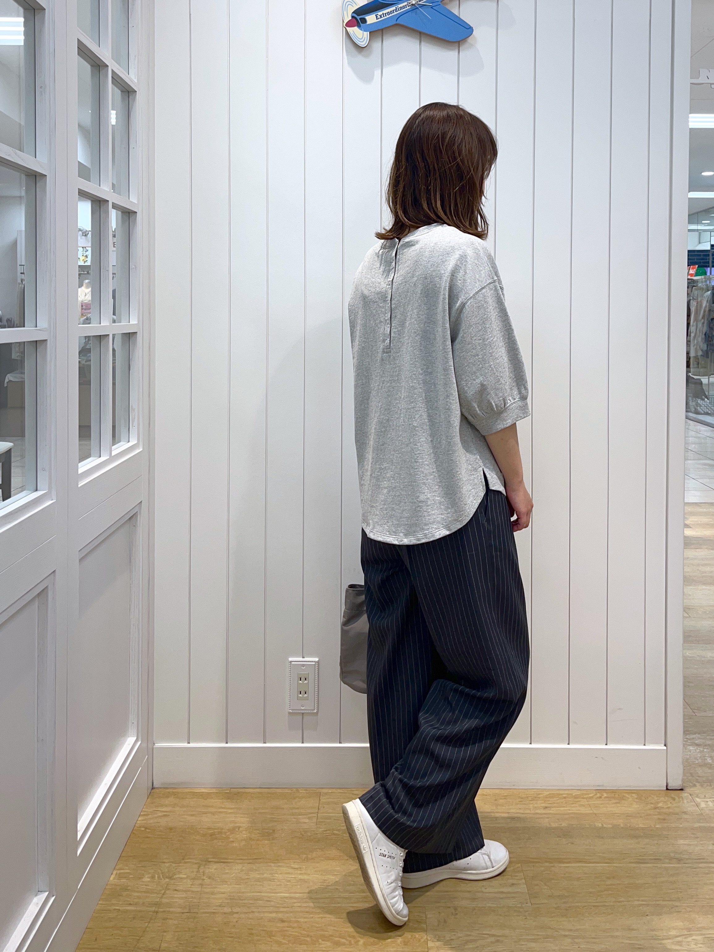 takayamaさんの「Dessin｜【高レビュー/洗える/XS-L】バックヘンリーミニ裏毛 5分袖」を使ったコーディネート