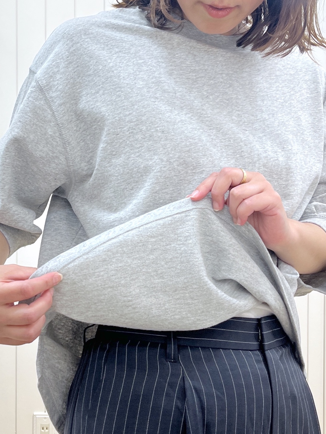 takayamaさんの「Dessin｜【高レビュー/洗える/XS-L】バックヘンリーミニ裏毛 5分袖」を使ったコーディネート