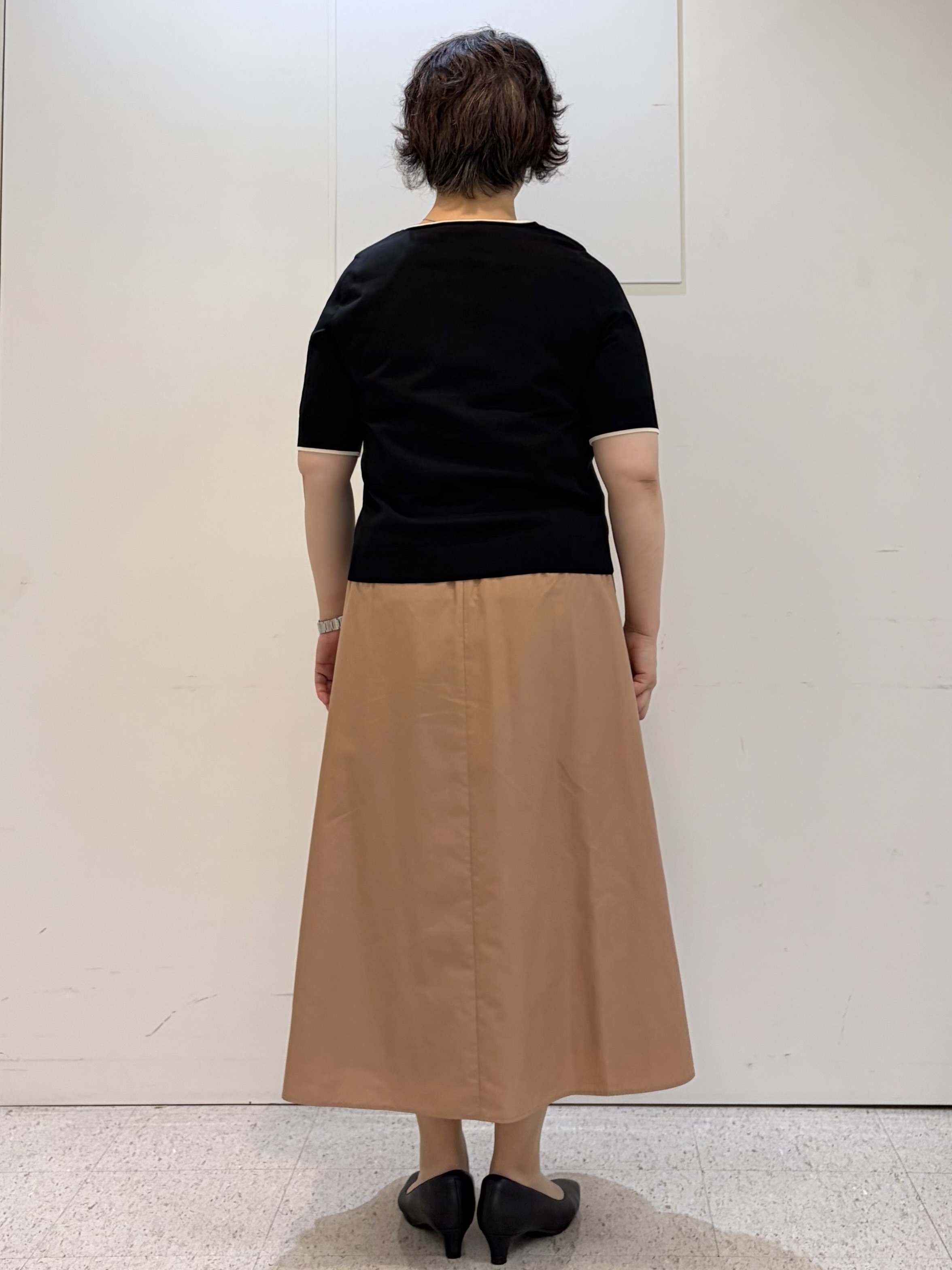 ヤスコさんの「Reflect｜【UVカット／アンサンブル／手洗い可】バイカラーニットプルオーバー」を使ったコーディネート