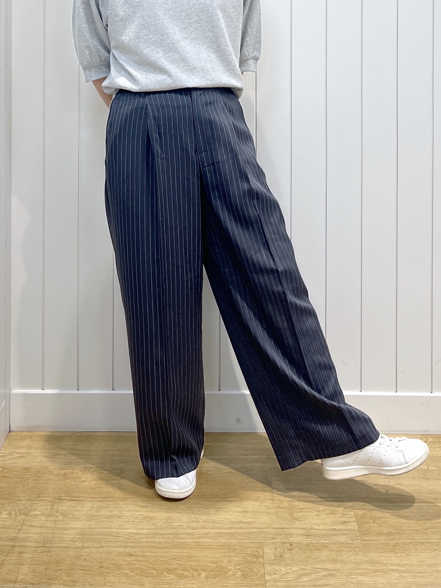takayamaさんの「Dessin｜【高レビュー/洗える/XS-L】バックヘンリーミニ裏毛 5分袖」を使ったコーディネート