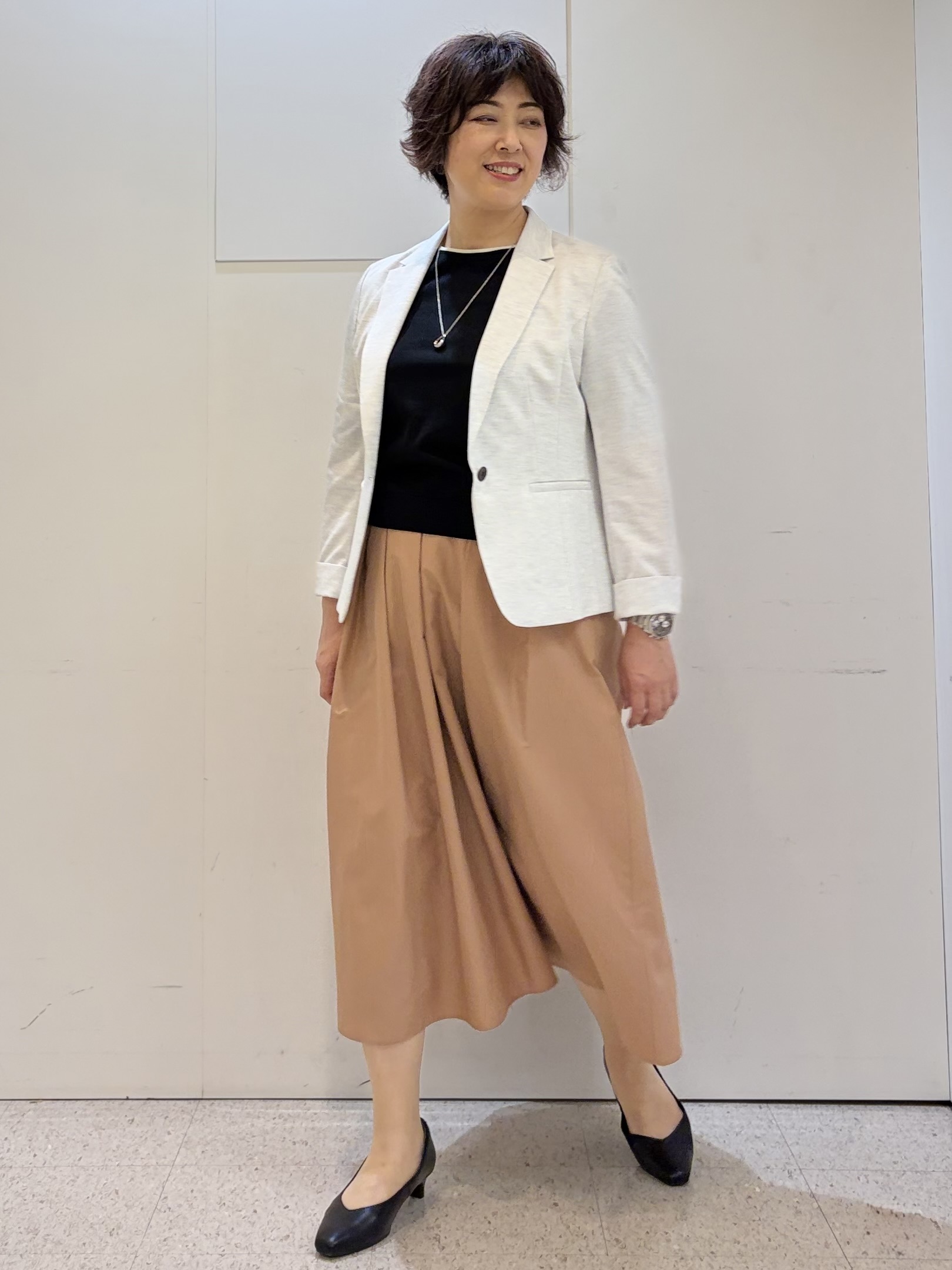 ヤスコさんの「Reflect｜【SS-4Lサイズ／UVカット／接触冷感】匠ジャケット／ベーシックテーラード」を使ったコーディネート