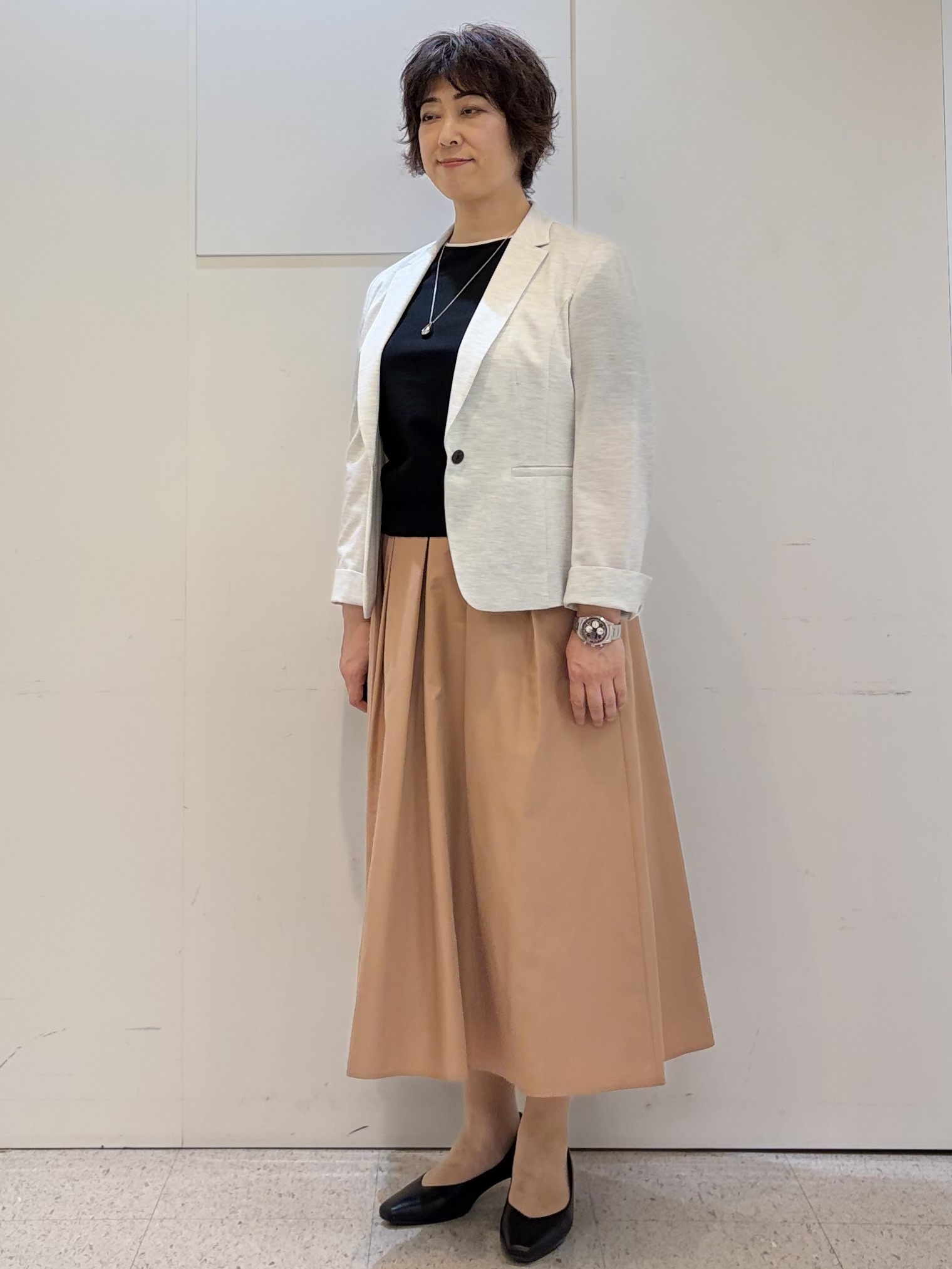 ヤスコさんの「Reflect｜【SS-4Lサイズ／UVカット／接触冷感】匠ジャケット／ベーシックテーラード」を使ったコーディネート