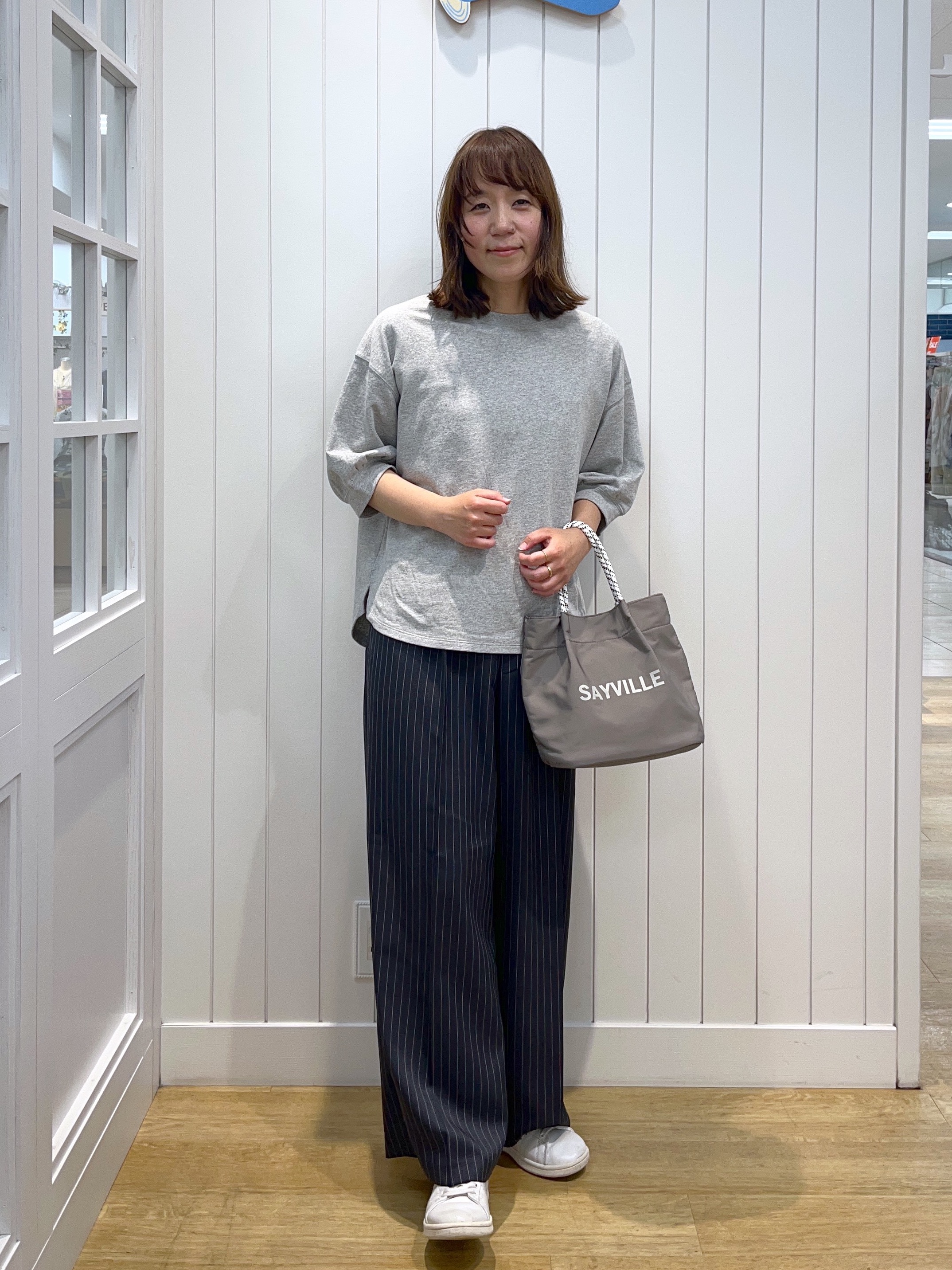 takayamaさんの「Dessin｜【高レビュー/洗える/XS-L】バックヘンリーミニ裏毛 5分袖」を使ったコーディネート
