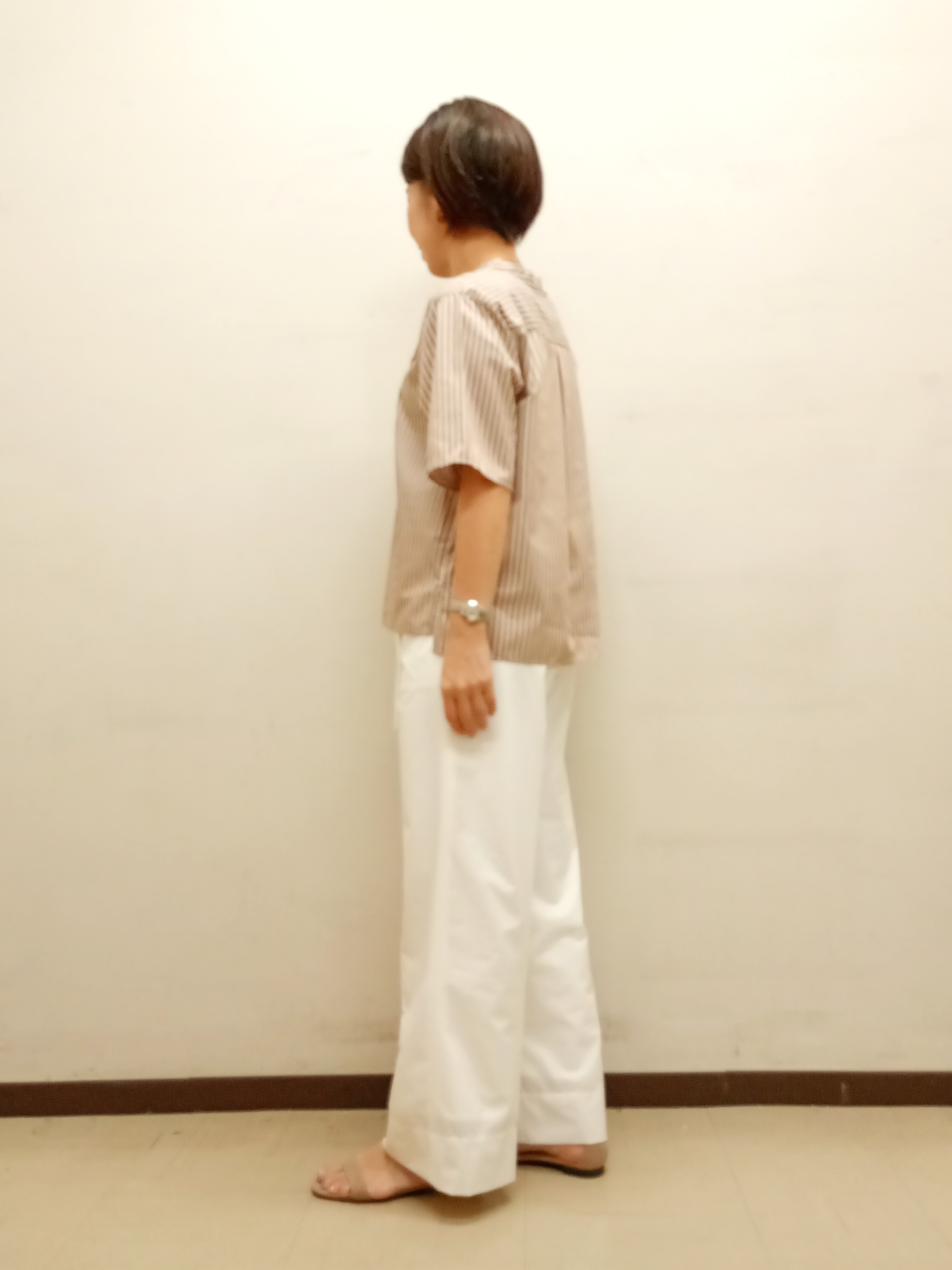 Kさんの「INDIVI｜【UVケア／接触冷感】リネン風チェックストレートパンツ」を使ったコーディネート