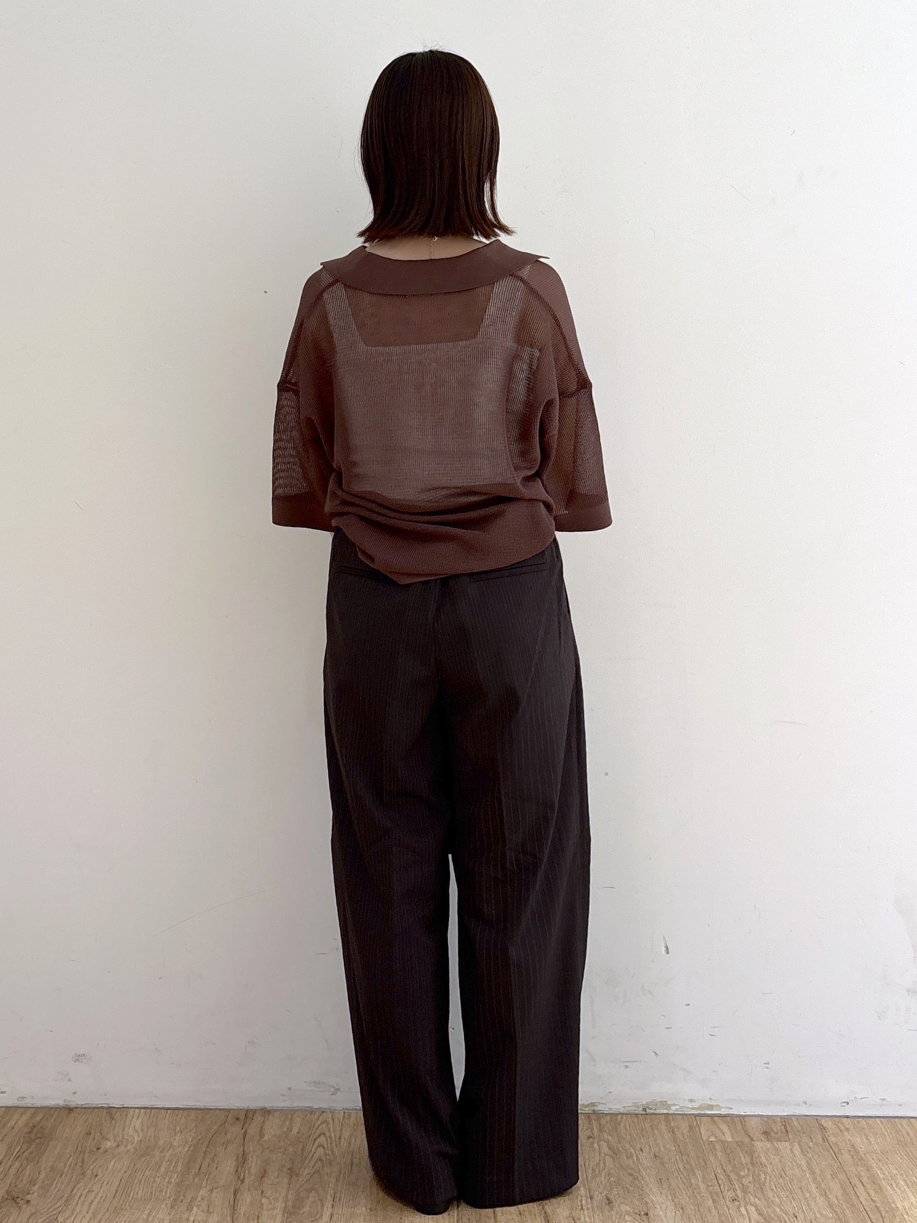 mireiさんの「OPAQUE.CLIP｜メッシュスキッパーポロニット【UVケア／洗濯機OK】」を使ったコーディネート