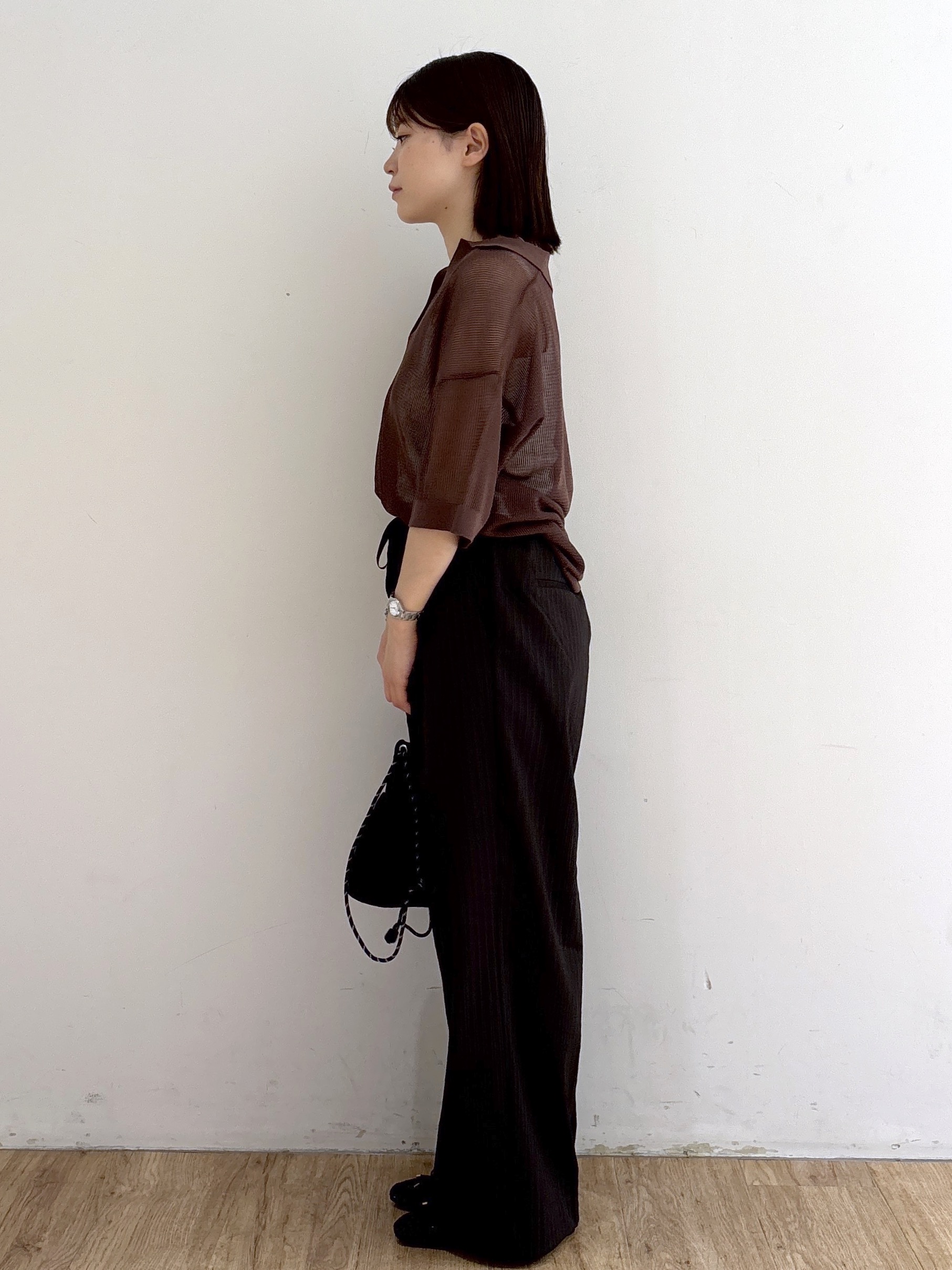 mireiさんの「OPAQUE.CLIP｜メッシュスキッパーポロニット【UVケア／洗濯機OK】」を使ったコーディネート
