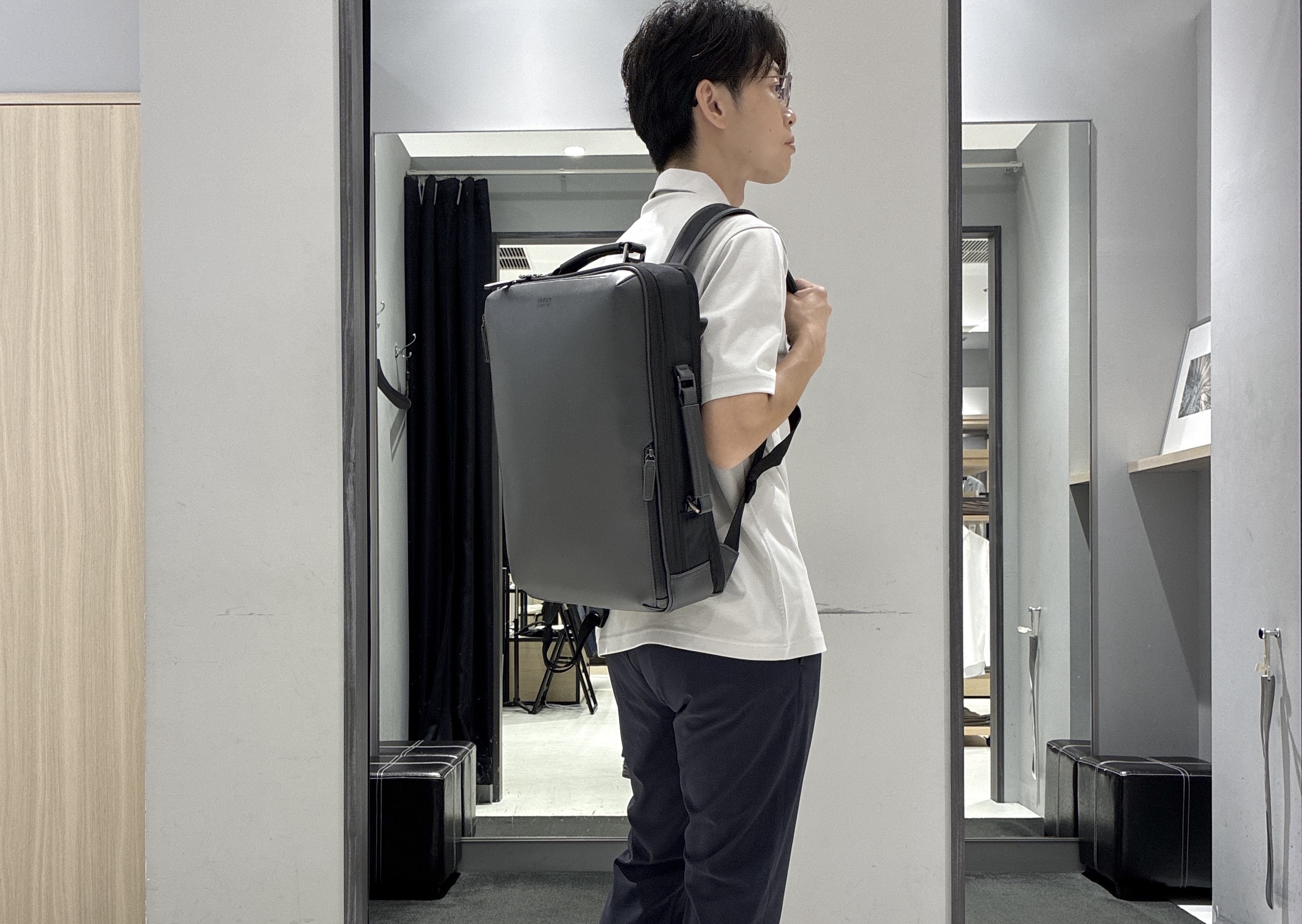 わいずみさんの「TAKEO KIKUCHI｜【接触冷感】アイスクリアコットン ワンポイント ポロシャツ」を使ったコーディネート