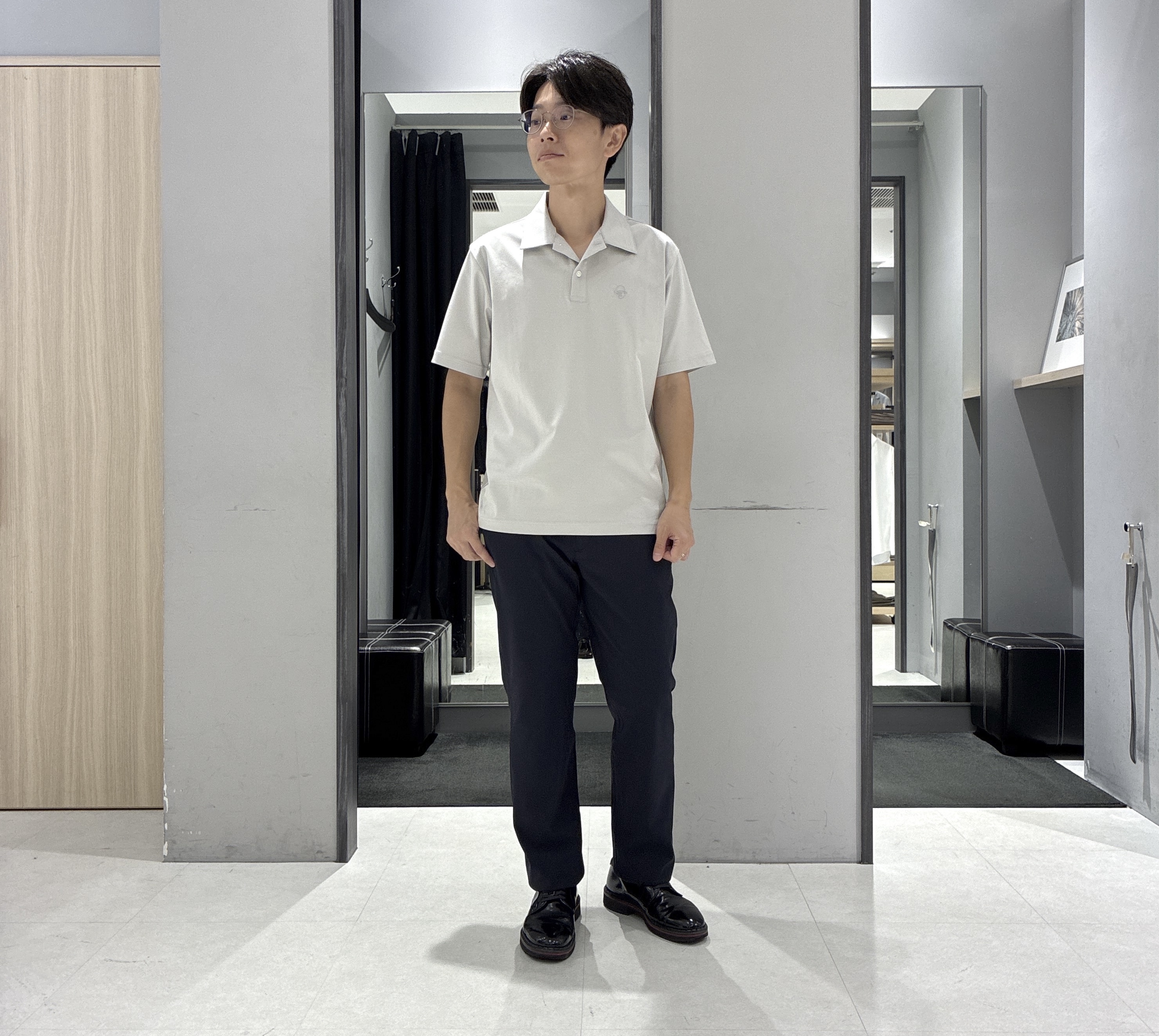 わいずみさんの「TAKEO KIKUCHI｜【接触冷感】アイスクリアコットン ワンポイント ポロシャツ」を使ったコーディネート