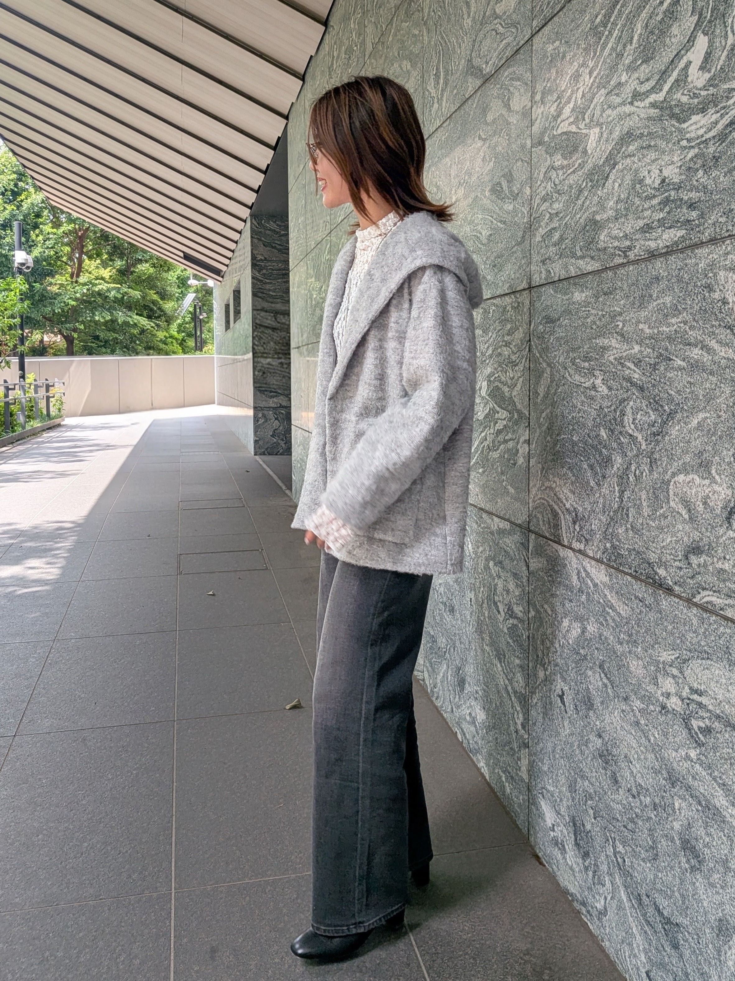 Aさんの「UNTITLED｜【軽アウター/秋羽織り】シャギーフーディ―カーディガン」を使ったコーディネート
