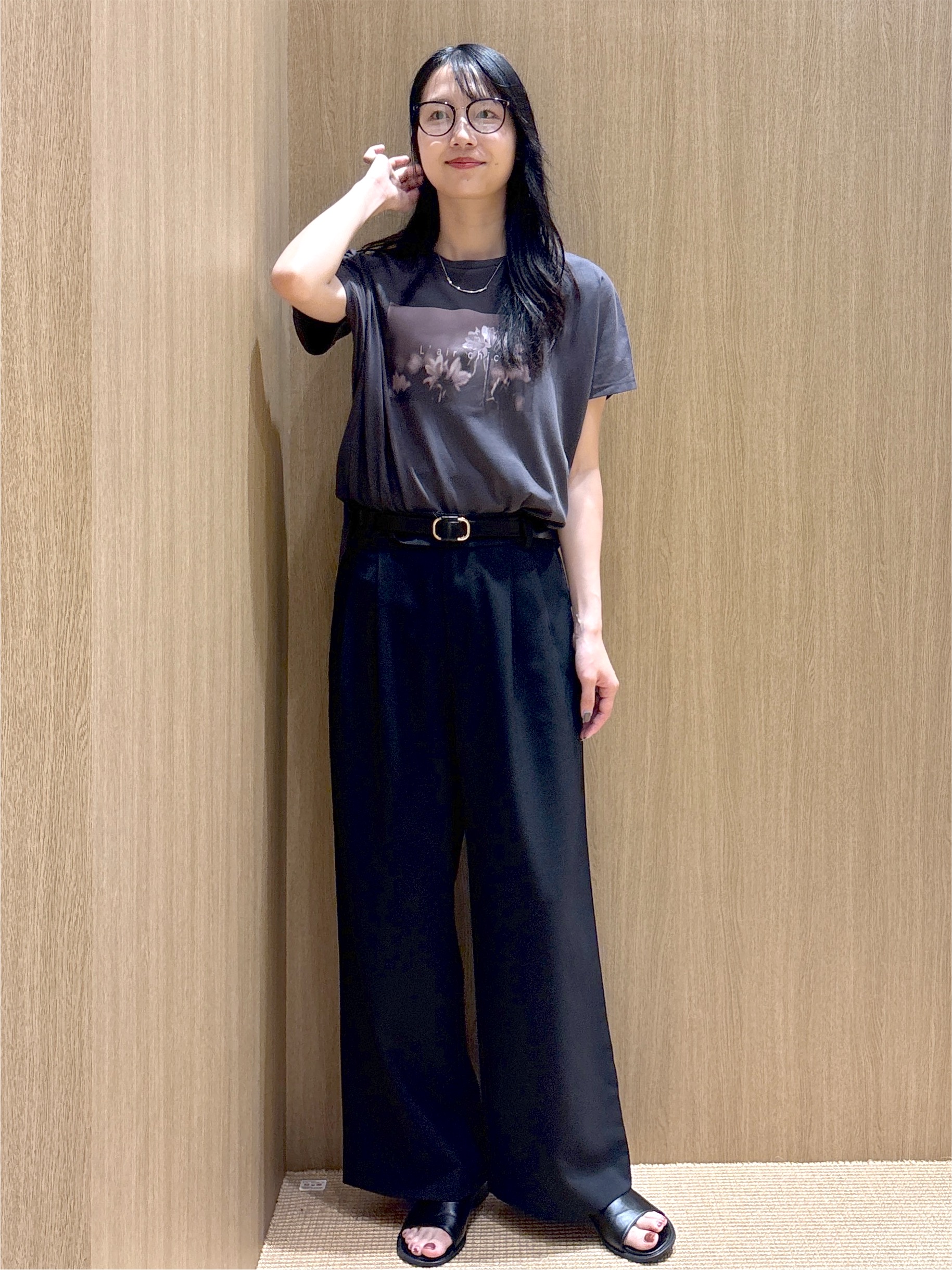 sachikoさんの「OPAQUE.CLIP｜フォトプリントTシャツ【洗濯機OK】」を使ったコーディネート